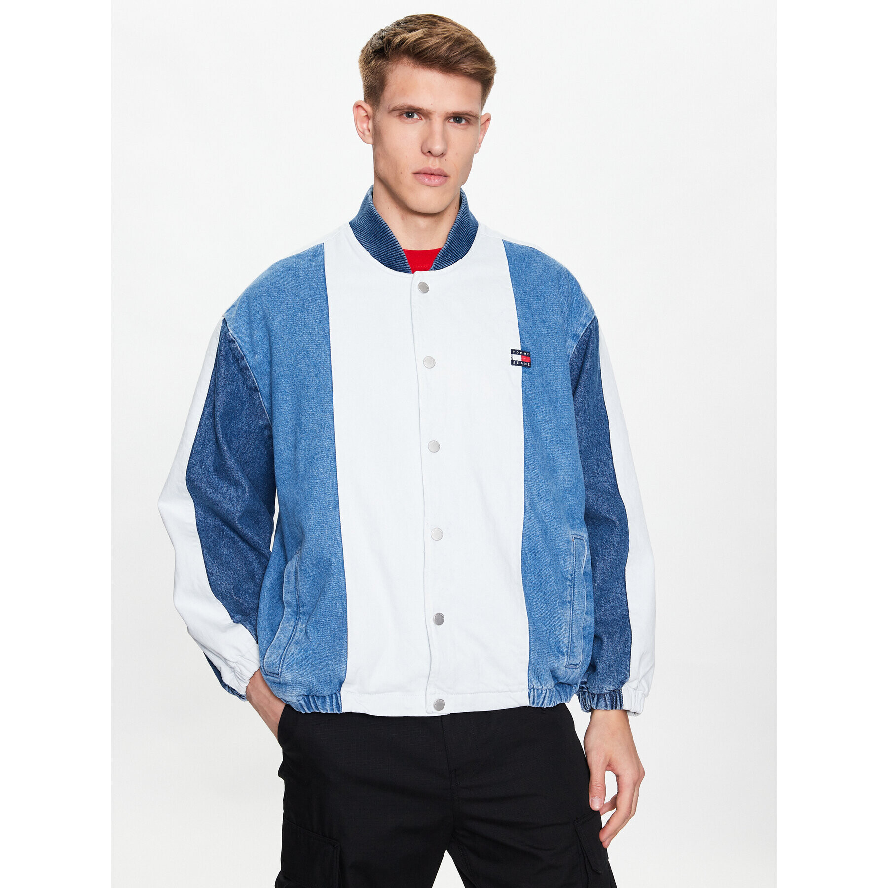 Tommy Jeans Bunda bomber DM0DM16179 Modrá Relaxed Fit - Pepit.cz