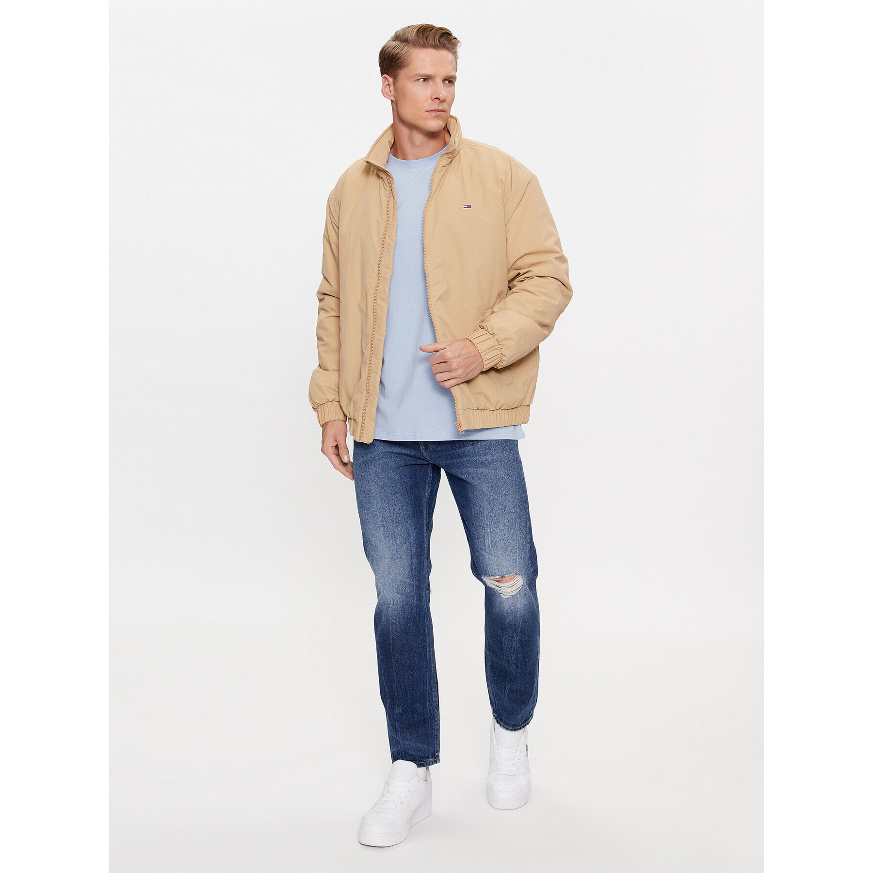 Tommy Jeans Bunda bomber Essential DM0DM17238 Béžová Relaxed Fit - Pepit.cz