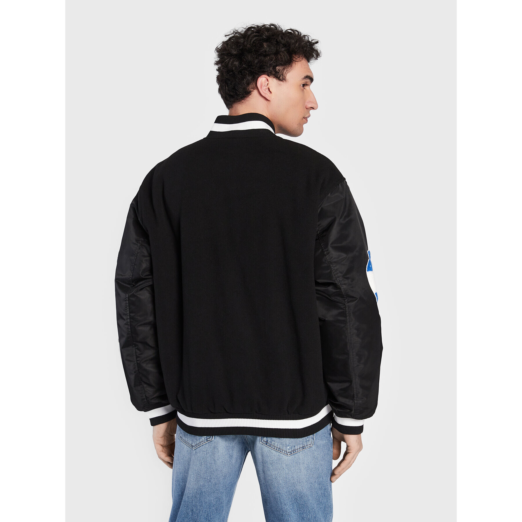 Tommy Jeans Bunda bomber Letterman DM0DM15608 Černá Regular Fit - Pepit.cz