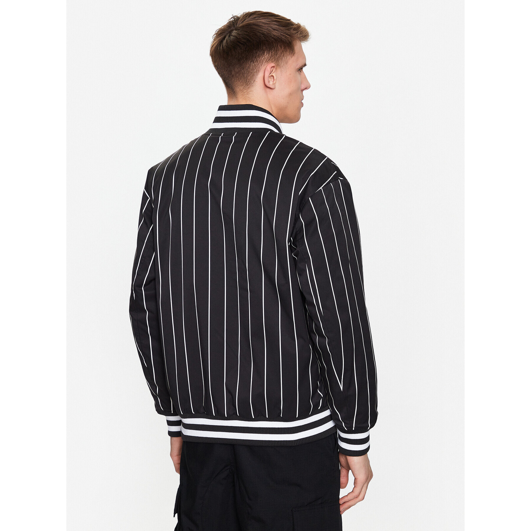 Tommy Jeans Bunda bomber Pinstripe DM0DM15917 Černá Relaxed Fit - Pepit.cz