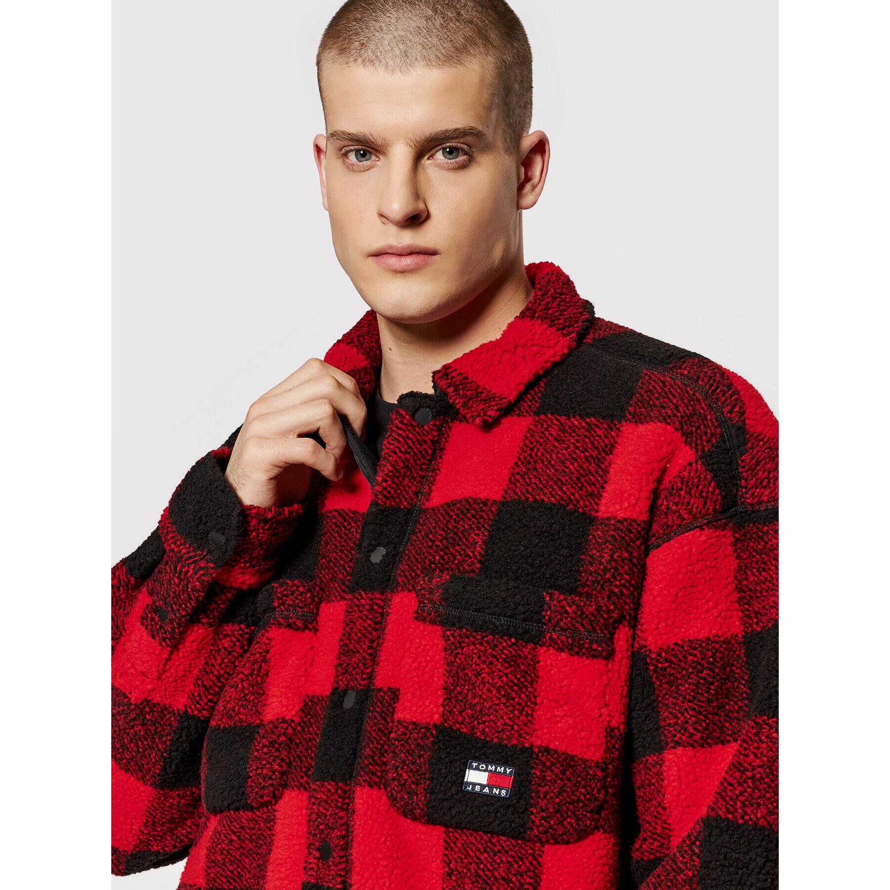 Tommy Jeans Bunda pro přechodné období Abo Sherpa DM0DM12580 Červená Regular Fit - Pepit.cz