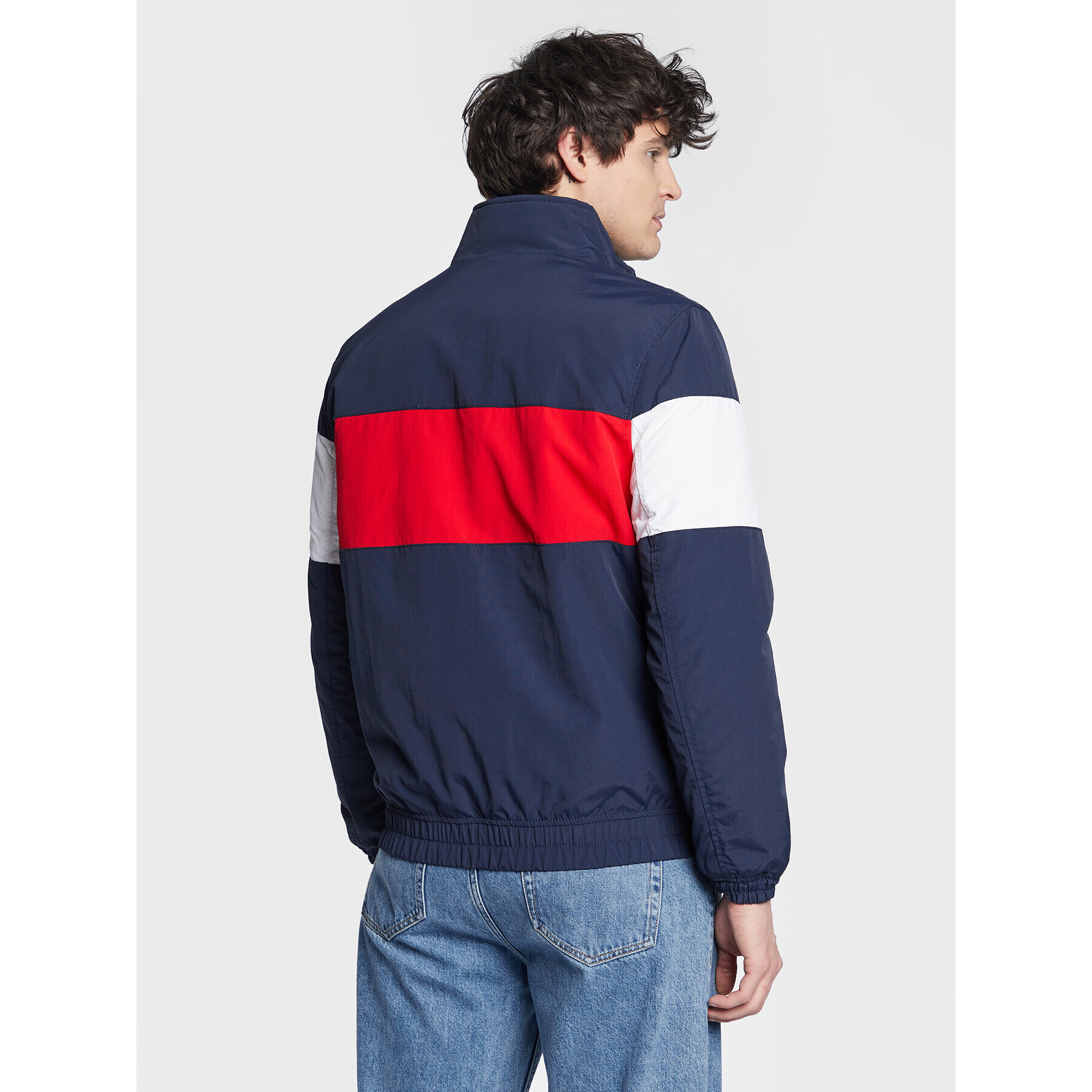 Tommy Jeans Bunda pro přechodné období Colorblock DM0DM15605 Tmavomodrá Regular Fit - Pepit.cz