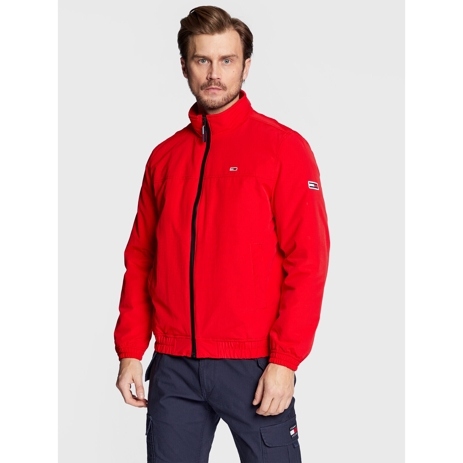 Tommy Jeans Bunda pro přechodné období DM0DM14454 Červená Regular Fit - Pepit.cz