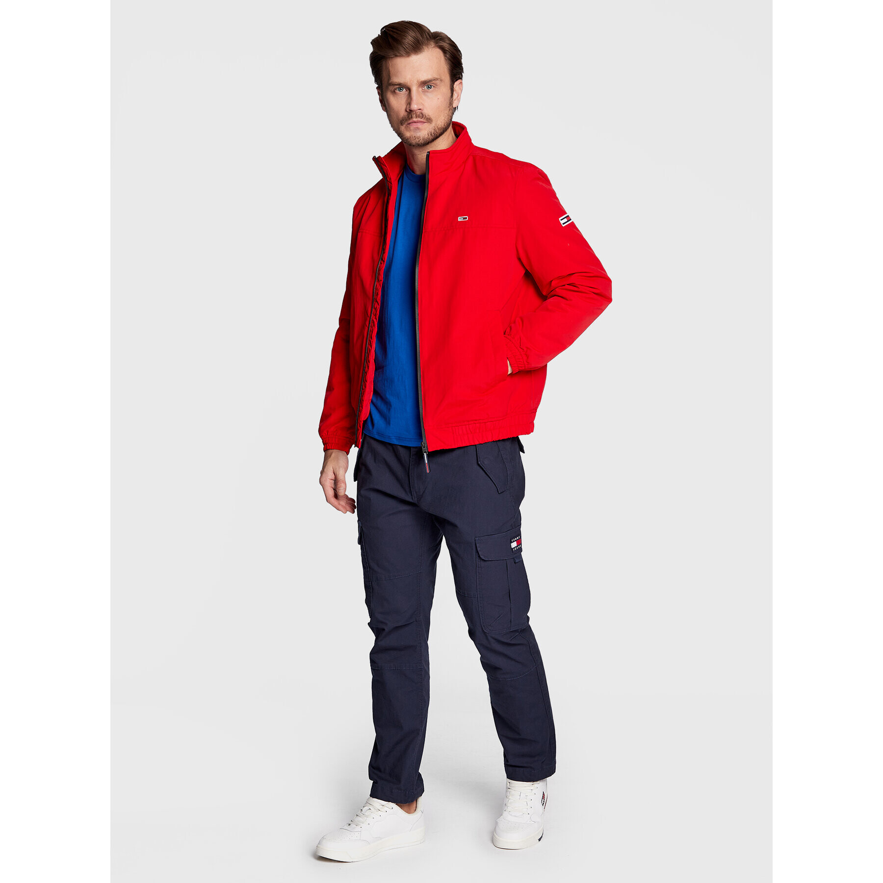 Tommy Jeans Bunda pro přechodné období DM0DM14454 Červená Regular Fit - Pepit.cz