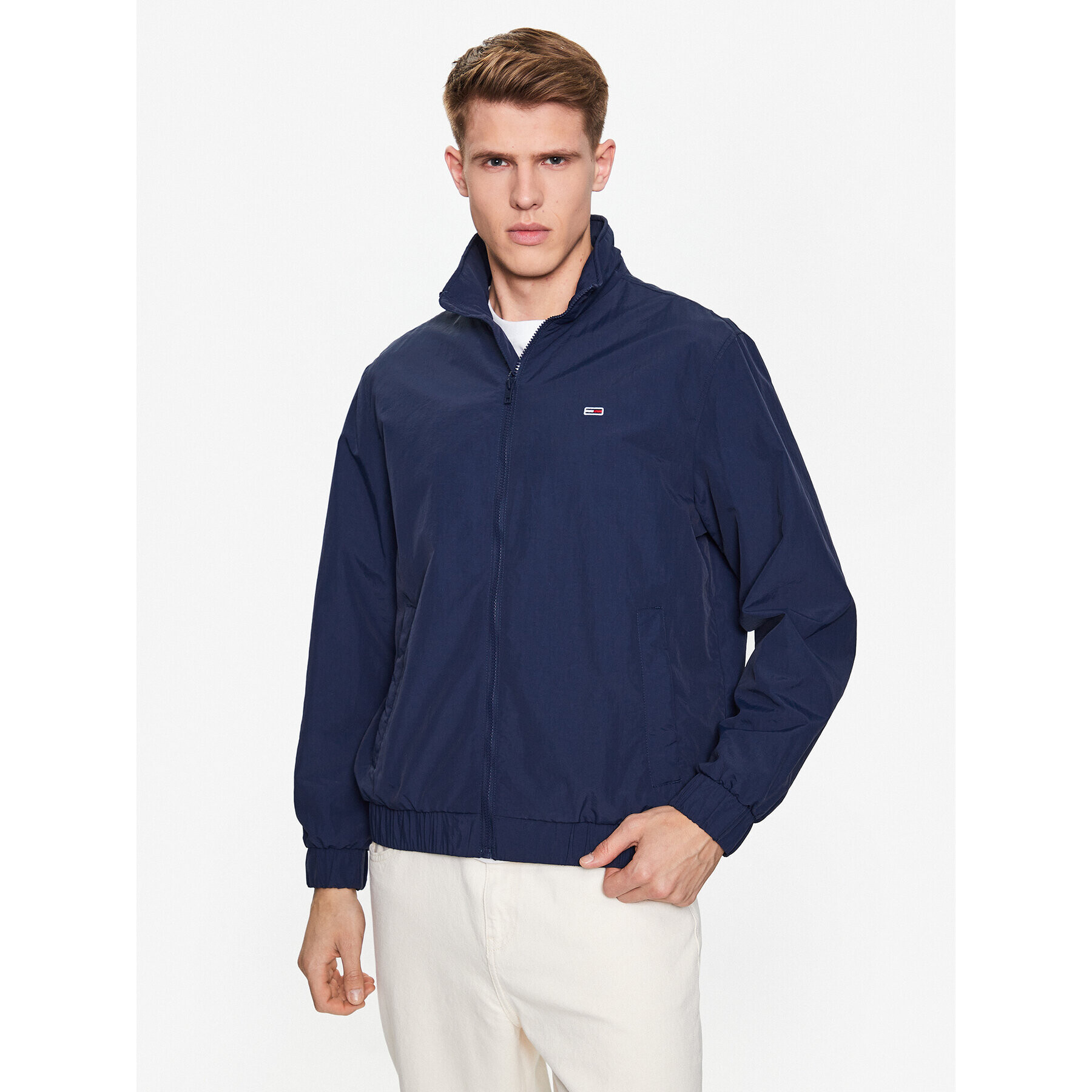 Tommy Jeans Bunda pro přechodné období Essential DM0DM15916 Tmavomodrá Regular Fit - Pepit.cz