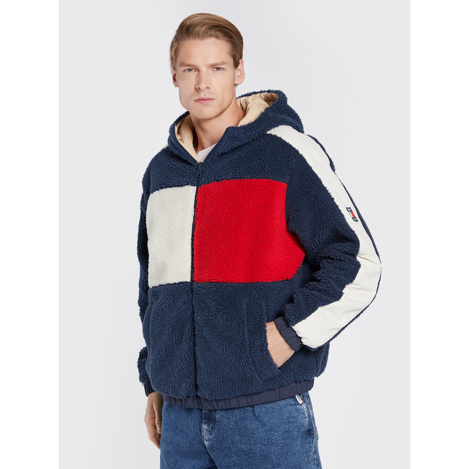 Tommy Jeans Bunda pro přechodné období Reversible DM0DM14455 Béžová Relaxed Fit - Pepit.cz