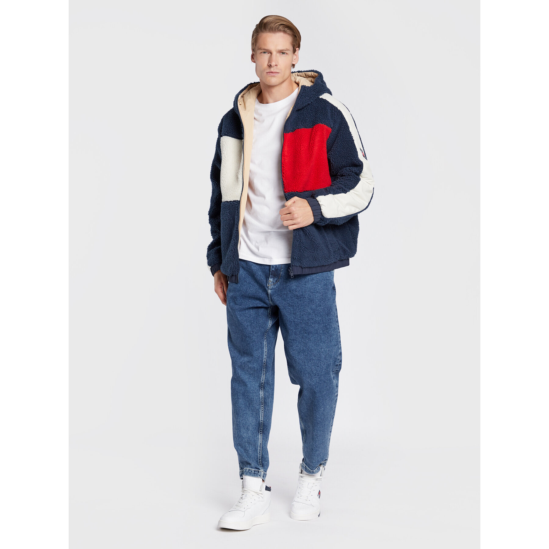 Tommy Jeans Bunda pro přechodné období Reversible DM0DM14455 Béžová Relaxed Fit - Pepit.cz