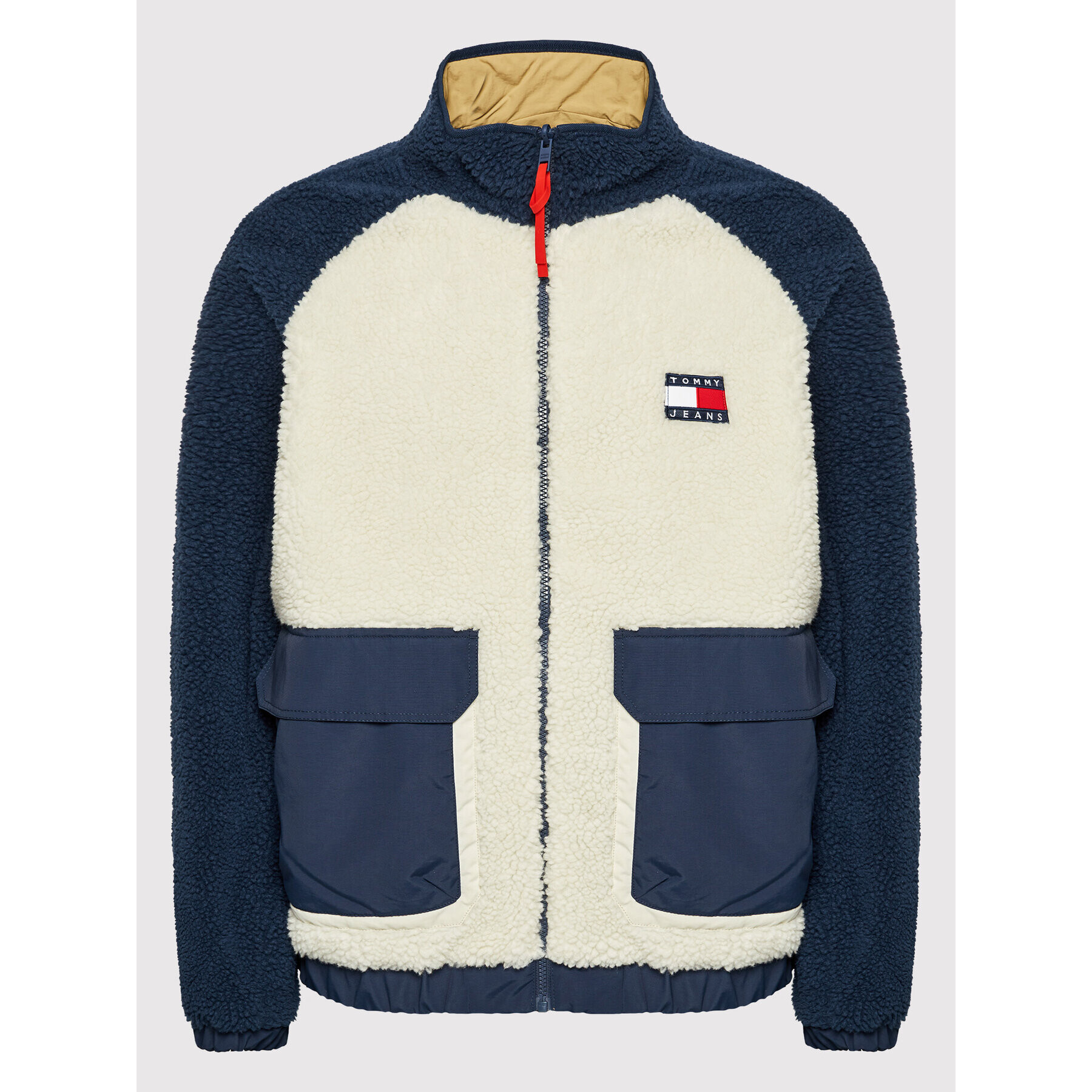 Tommy Jeans Bunda pro přechodné období Reversible Sherpa DM0DM11859 Tmavomodrá Regular Fit - Pepit.cz