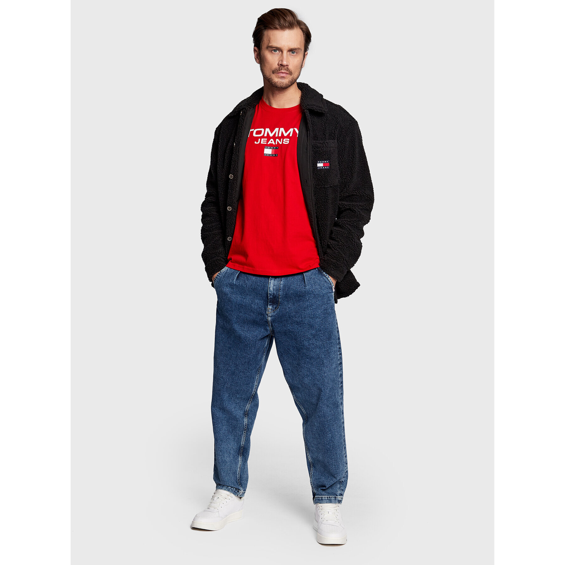 Tommy Jeans Bunda pro přechodné období Sherpa DM0DM15615 Černá Oversize - Pepit.cz