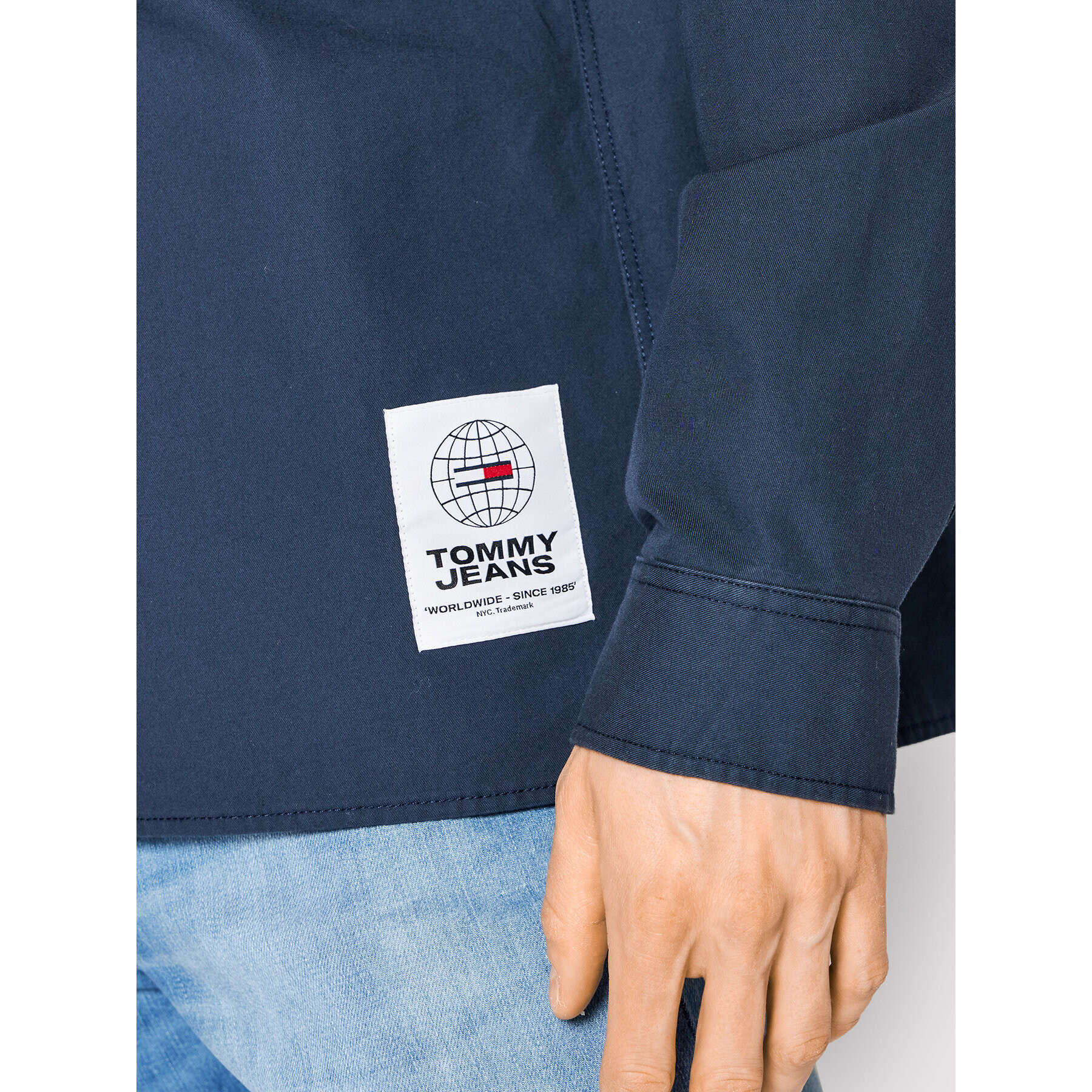 Tommy Jeans Bunda pro přechodné období Soft Solid DM0DM13039 Tmavomodrá Oversize - Pepit.cz