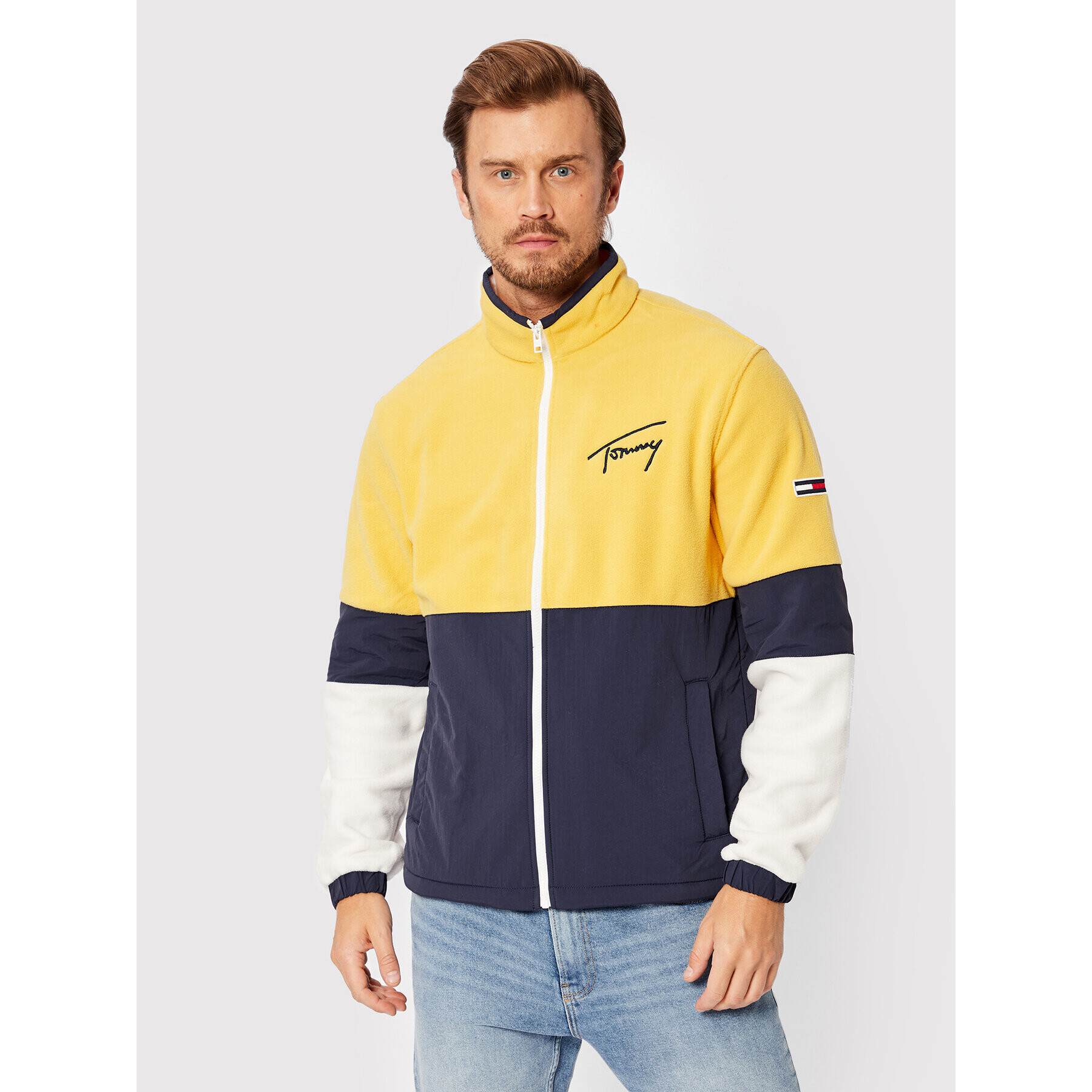 Tommy Jeans Bunda pro přechodné období Tjm Mix Media Retro DM0DM14032 Žlutá Regular Fit - Pepit.cz