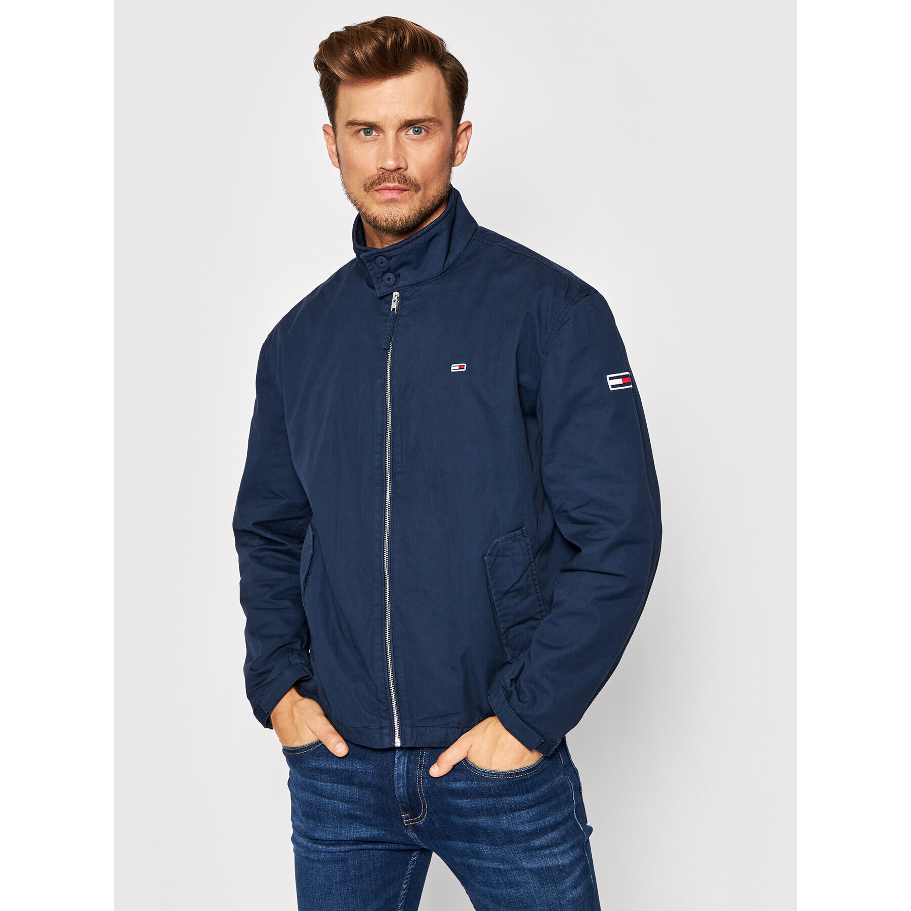 Tommy Jeans Bunda pro přechodné období Tjm Modern Harrington DM0DM10965 Tmavomodrá Regular Fit - Pepit.cz