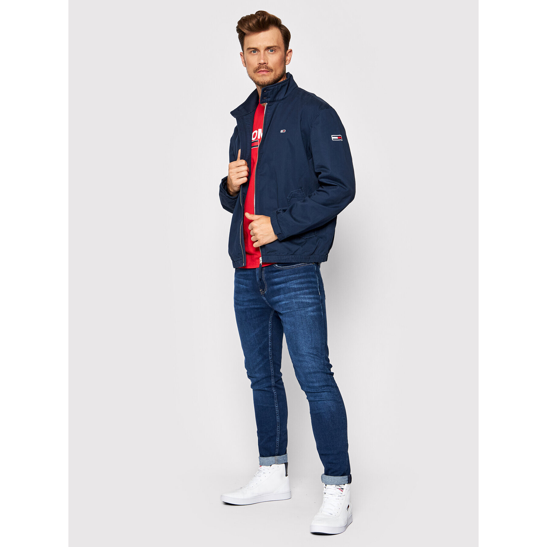 Tommy Jeans Bunda pro přechodné období Tjm Modern Harrington DM0DM10965 Tmavomodrá Regular Fit - Pepit.cz