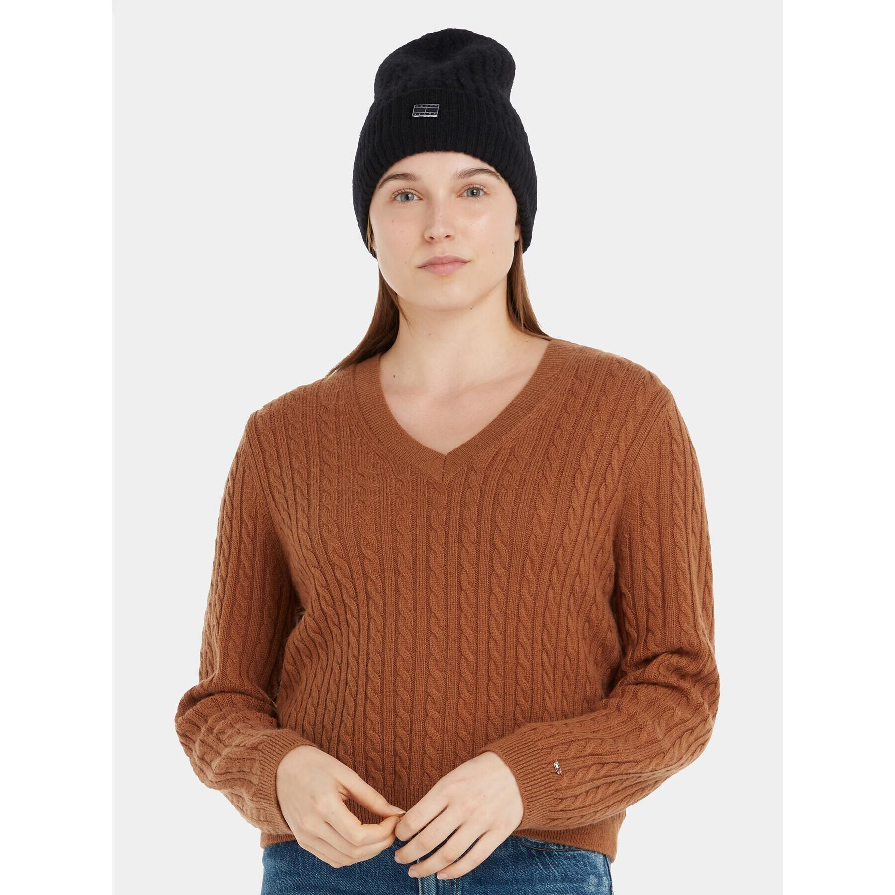 Tommy Jeans Čepice Tjw Cosy Knit Beanie AW0AW15462 Černá - Pepit.cz