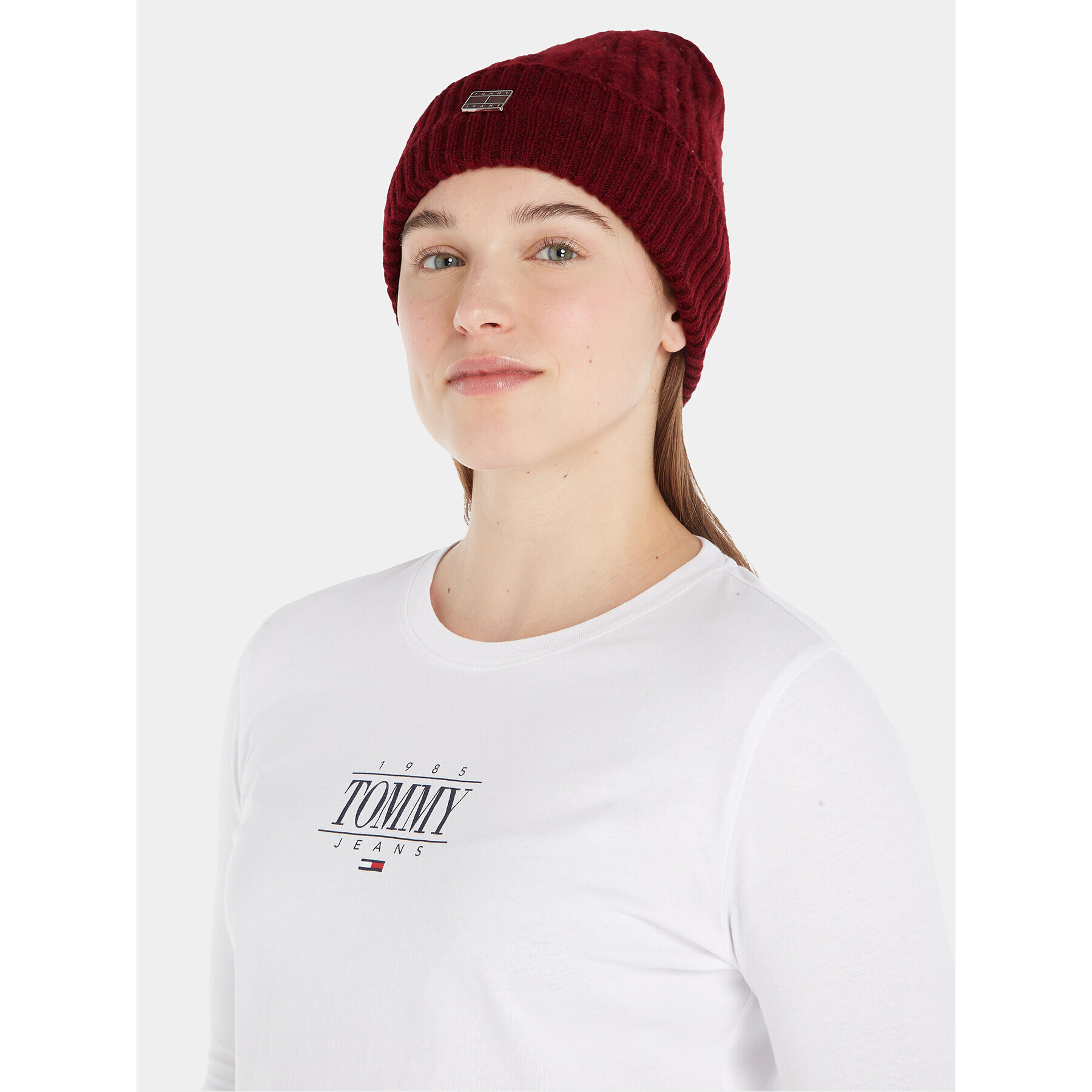 Tommy Jeans Čepice Tjw Cosy Knit Beanie AW0AW15462 Fialová - Pepit.cz