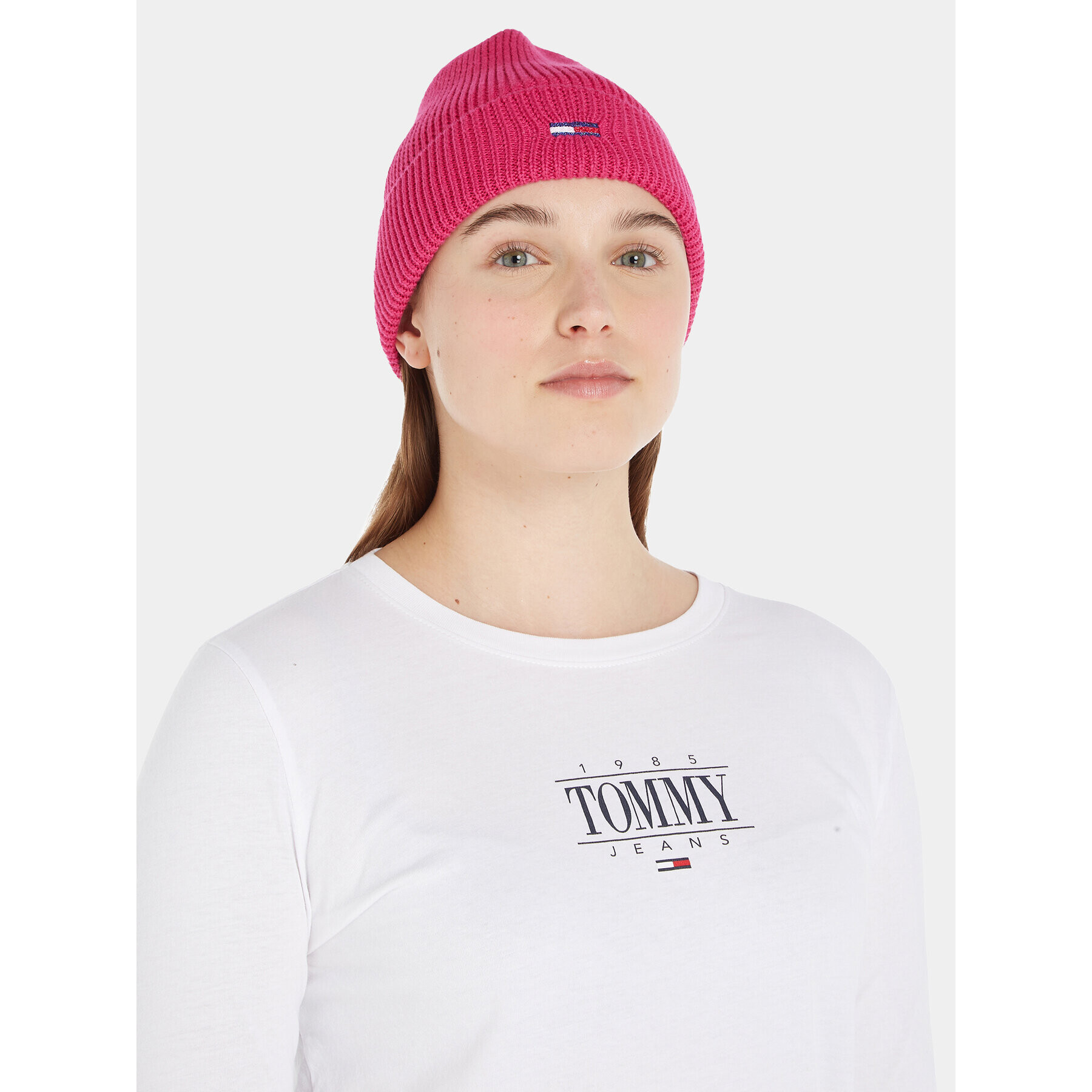 Tommy Jeans Čepice Tjw Flag Beanie AW0AW15474 Růžová - Pepit.cz