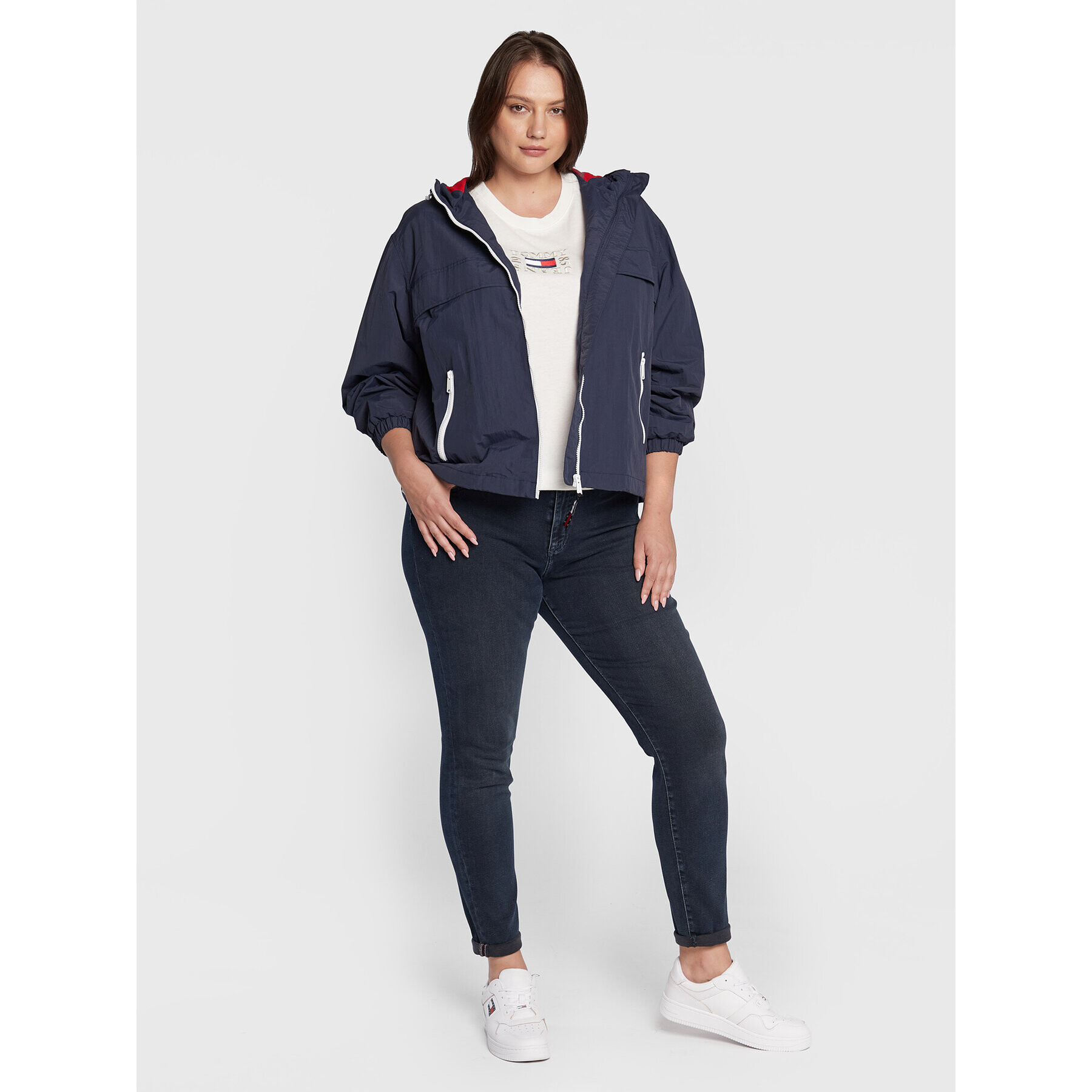 Tommy Jeans Curve Bunda pro přechodné období DW0DW13024 Tmavomodrá Regular Fit - Pepit.cz