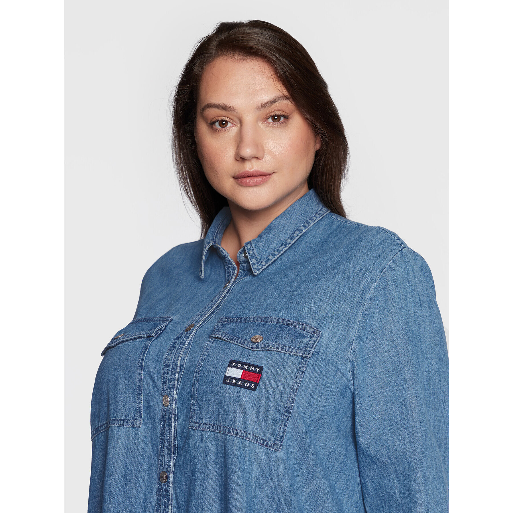 Tommy Jeans Curve Džínové šaty DW0DW12984 Modrá Regular Fit - Pepit.cz