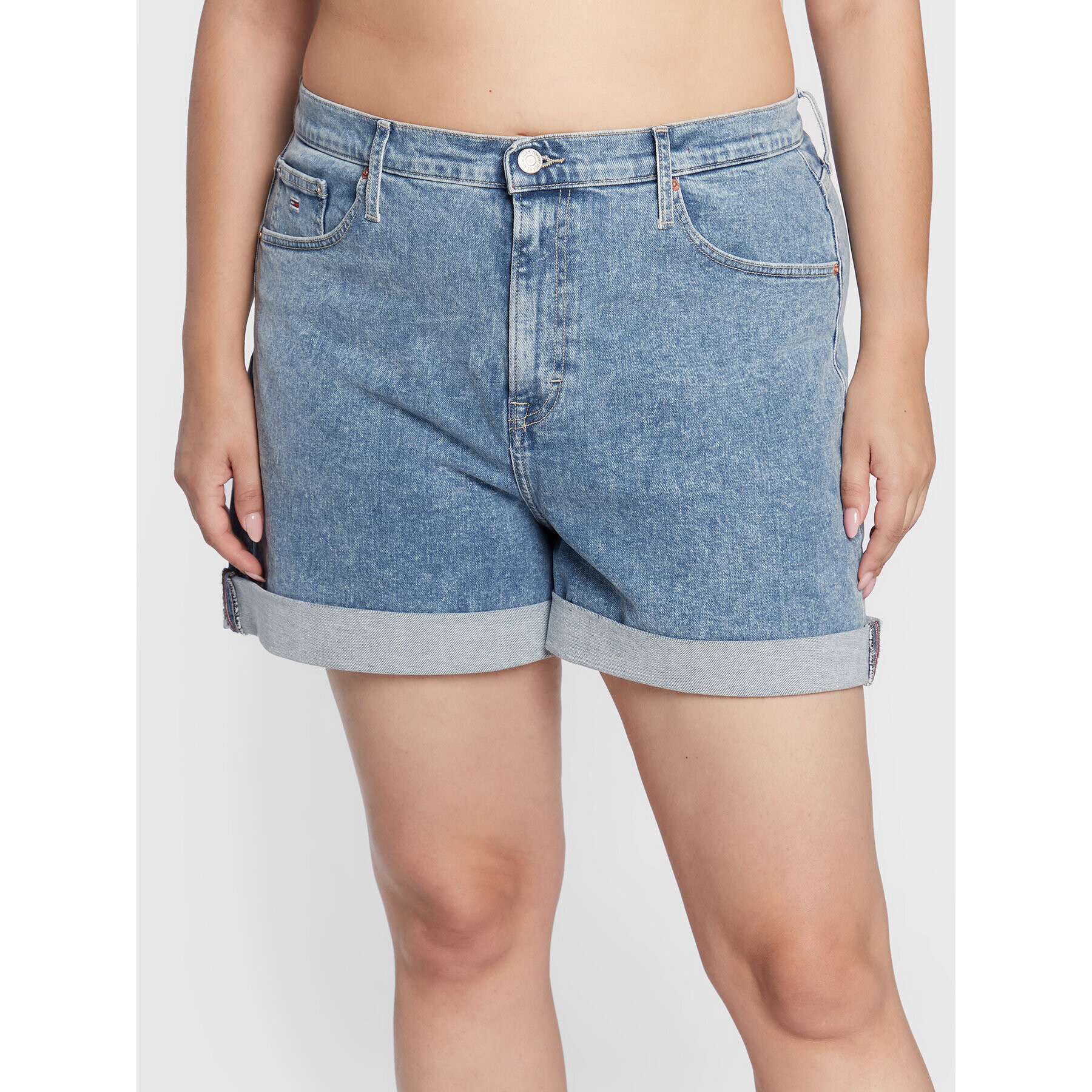 Tommy Jeans Curve Džínové šortky DW0DW13044 Modrá Mom Fit - Pepit.cz