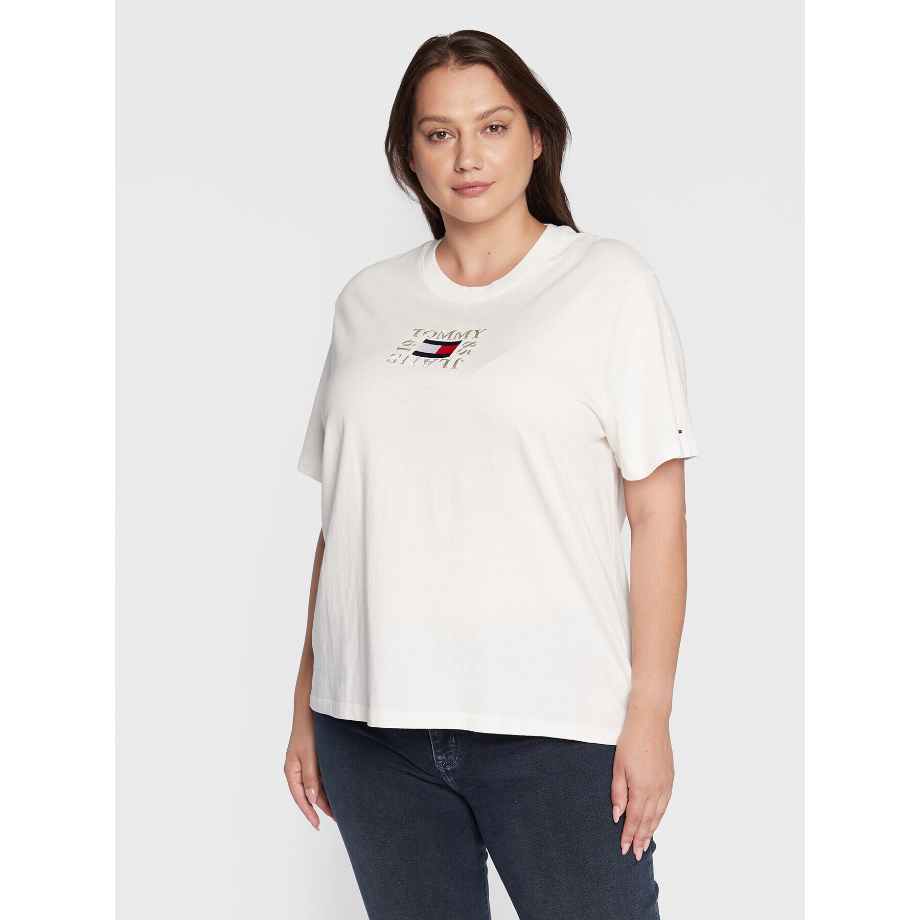 Tommy Jeans Curve T-Shirt DW0DW12993 Béžová Relaxed Fit - Pepit.cz