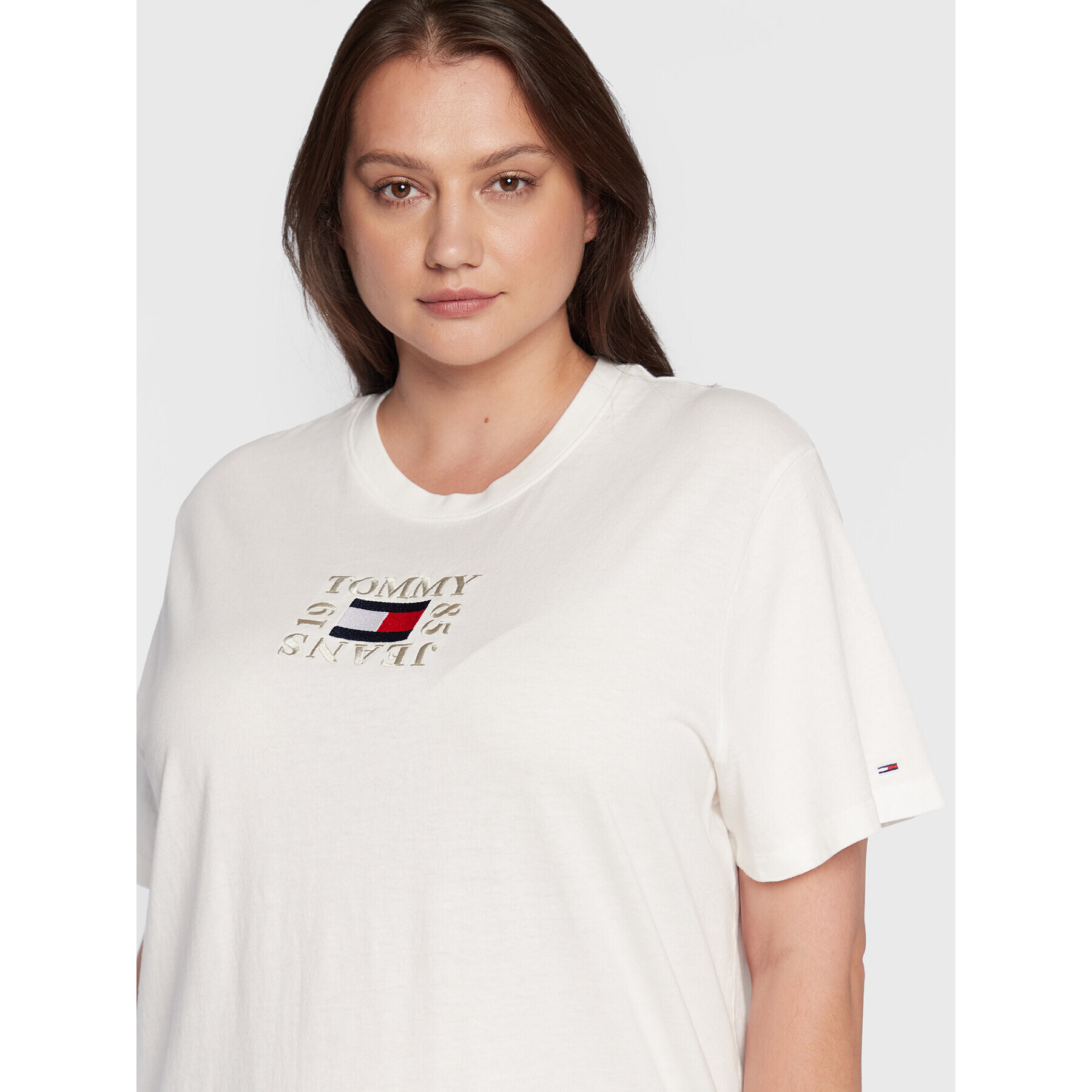 Tommy Jeans Curve T-Shirt DW0DW12993 Béžová Relaxed Fit - Pepit.cz