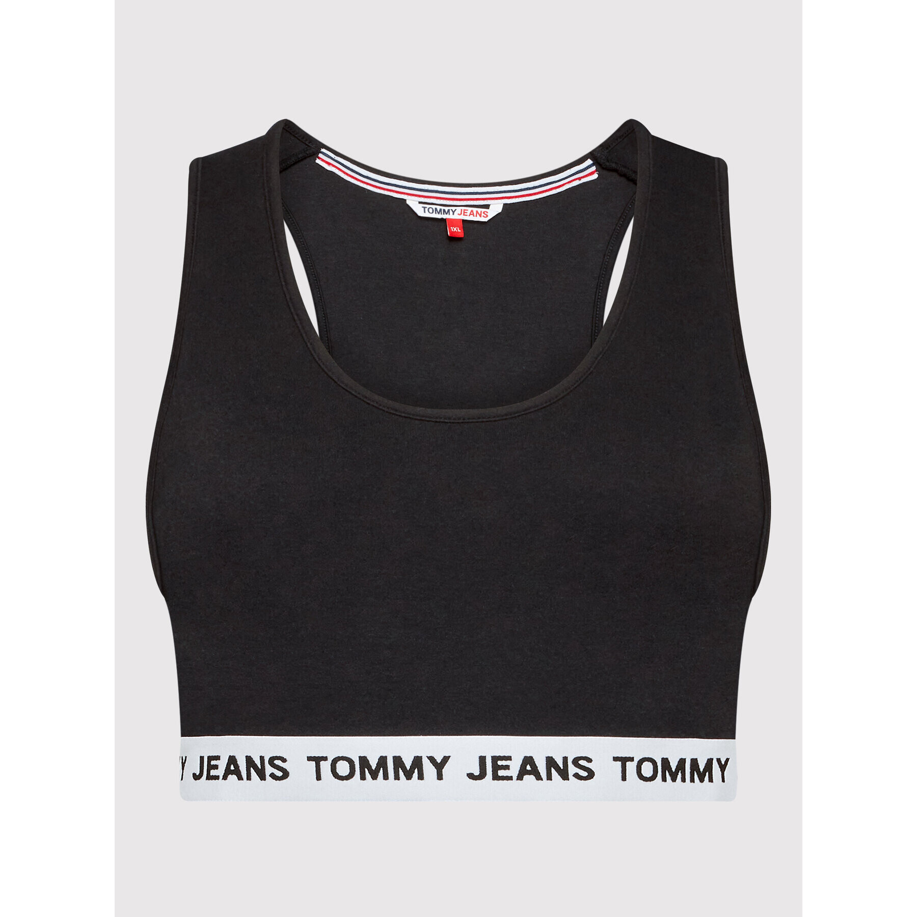 Tommy Jeans Curve Top Logo DW0DW13157 Černá Cropped Fit - Pepit.cz