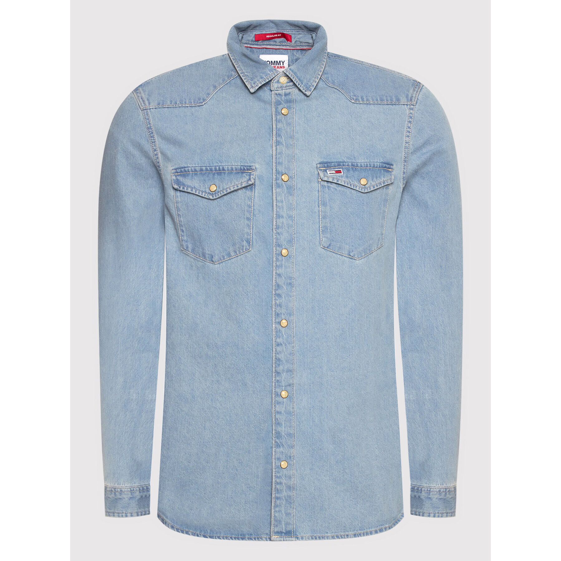 Tommy Jeans džínová košile Western DM0DM12313 Modrá Regular Fit - Pepit.cz