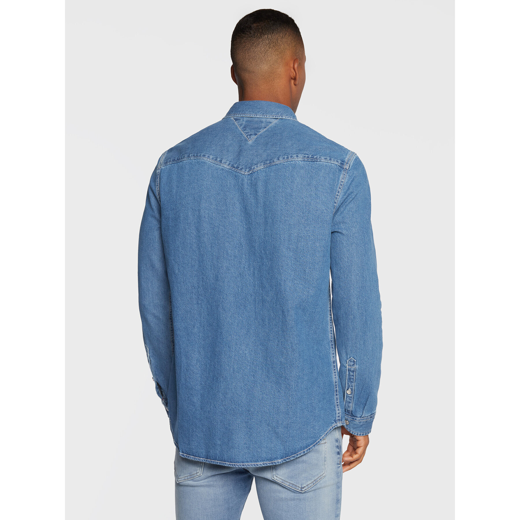 Tommy Jeans džínová košile Western DM0DM15147 Modrá Regular Fit - Pepit.cz