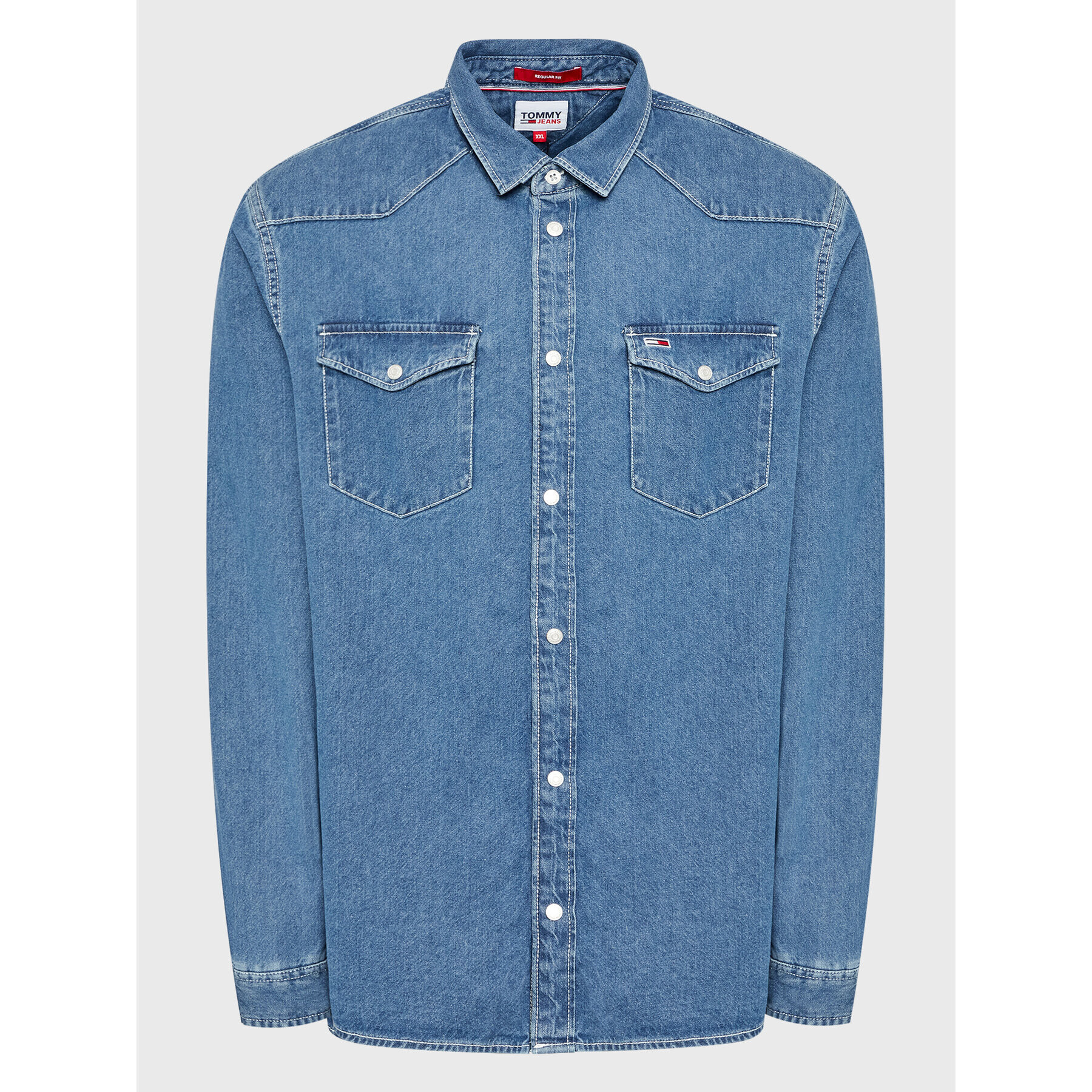 Tommy Jeans džínová košile Western DM0DM15147 Modrá Regular Fit - Pepit.cz