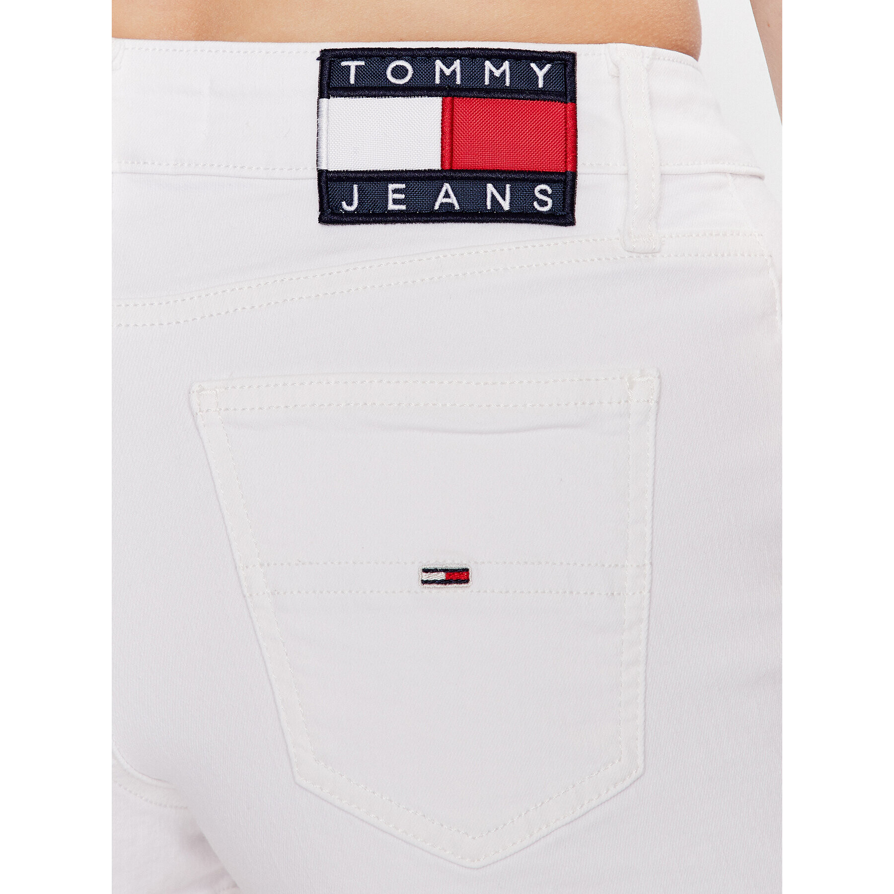 Tommy Jeans Džínové šortky Nora DW0DW15809 Bílá Skinny Fit - Pepit.cz