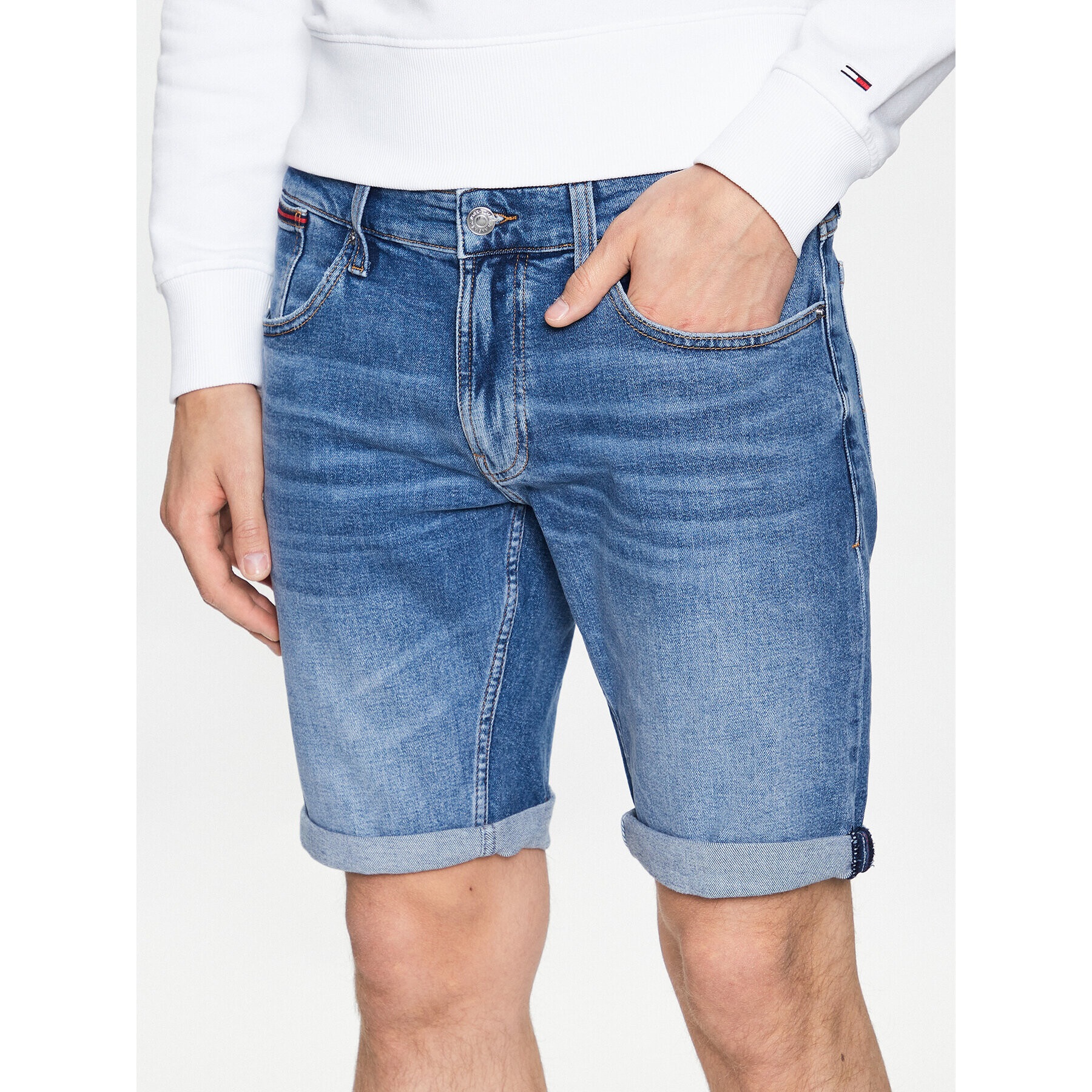 Tommy Jeans Džínové šortky Ronnie DM0DM16145 Modrá Relaxed Fit - Pepit.cz