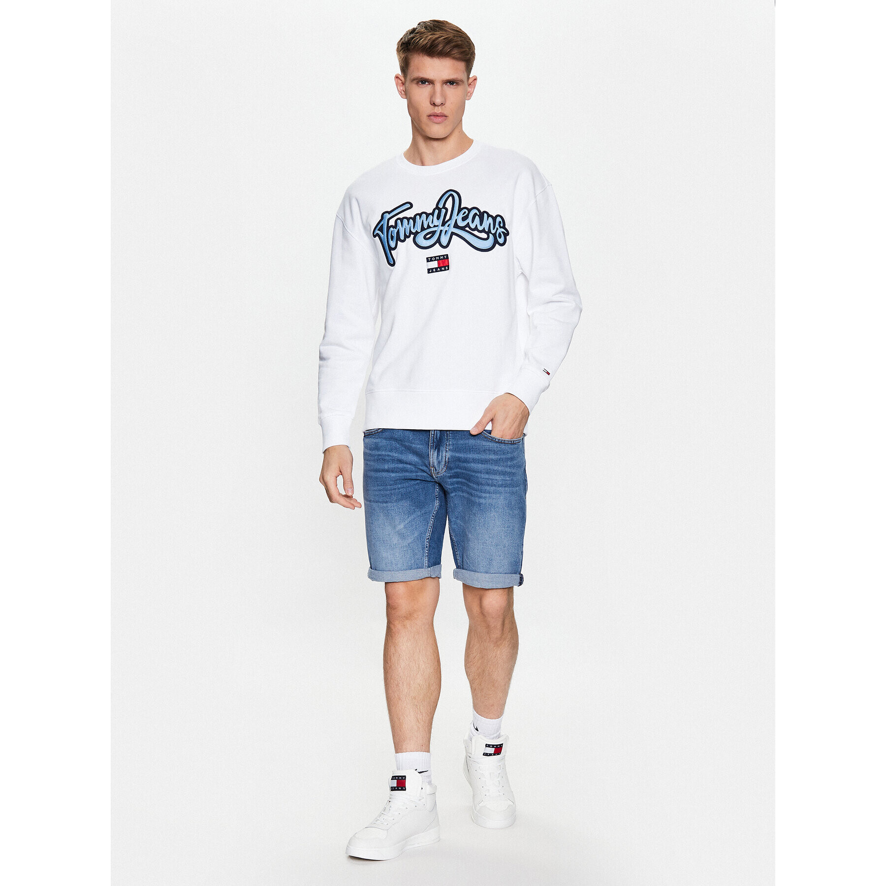 Tommy Jeans Džínové šortky Ronnie DM0DM16145 Modrá Relaxed Fit - Pepit.cz