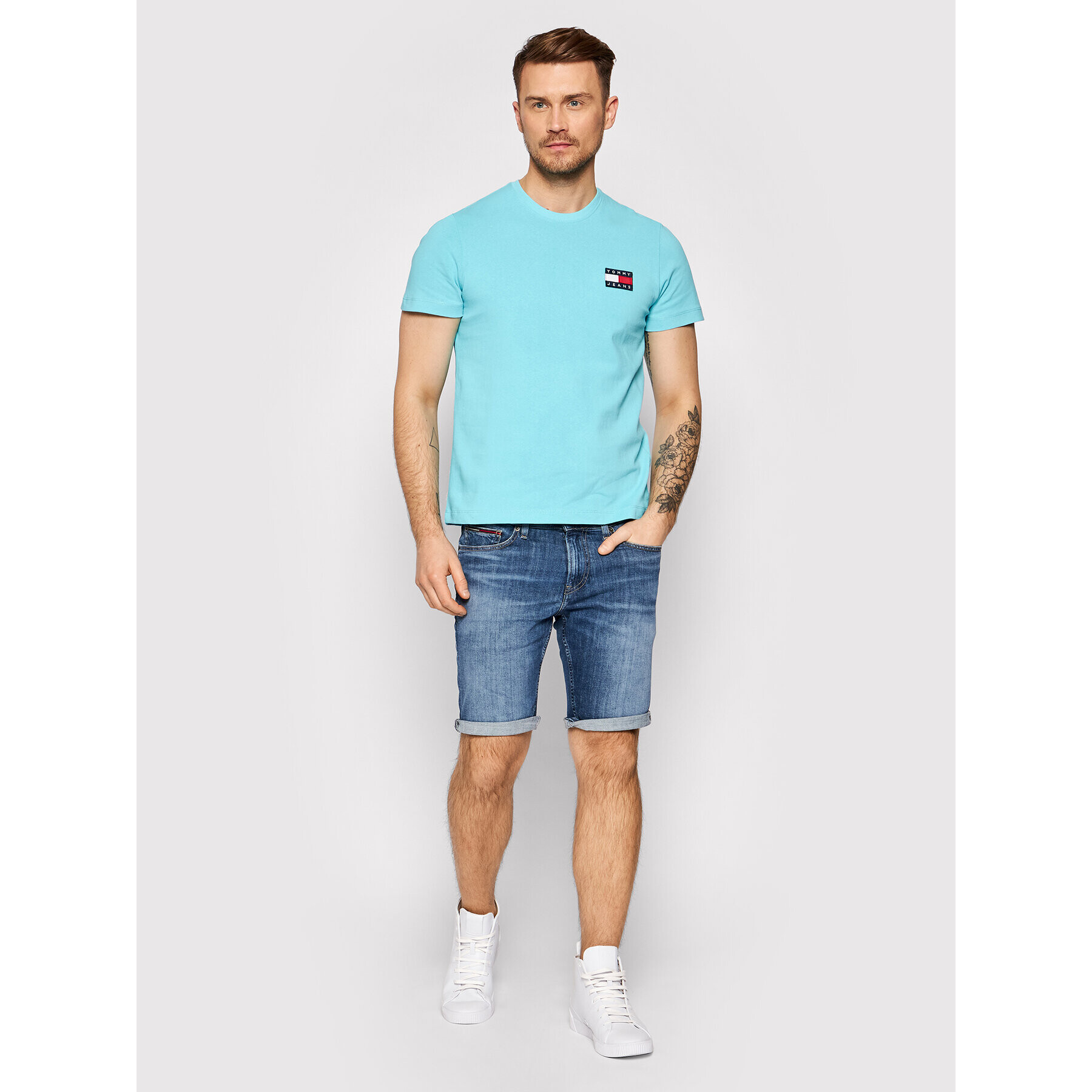 Tommy Jeans Džínové šortky Scanton DM0DM10558 Tmavomodrá Slim Fit - Pepit.cz