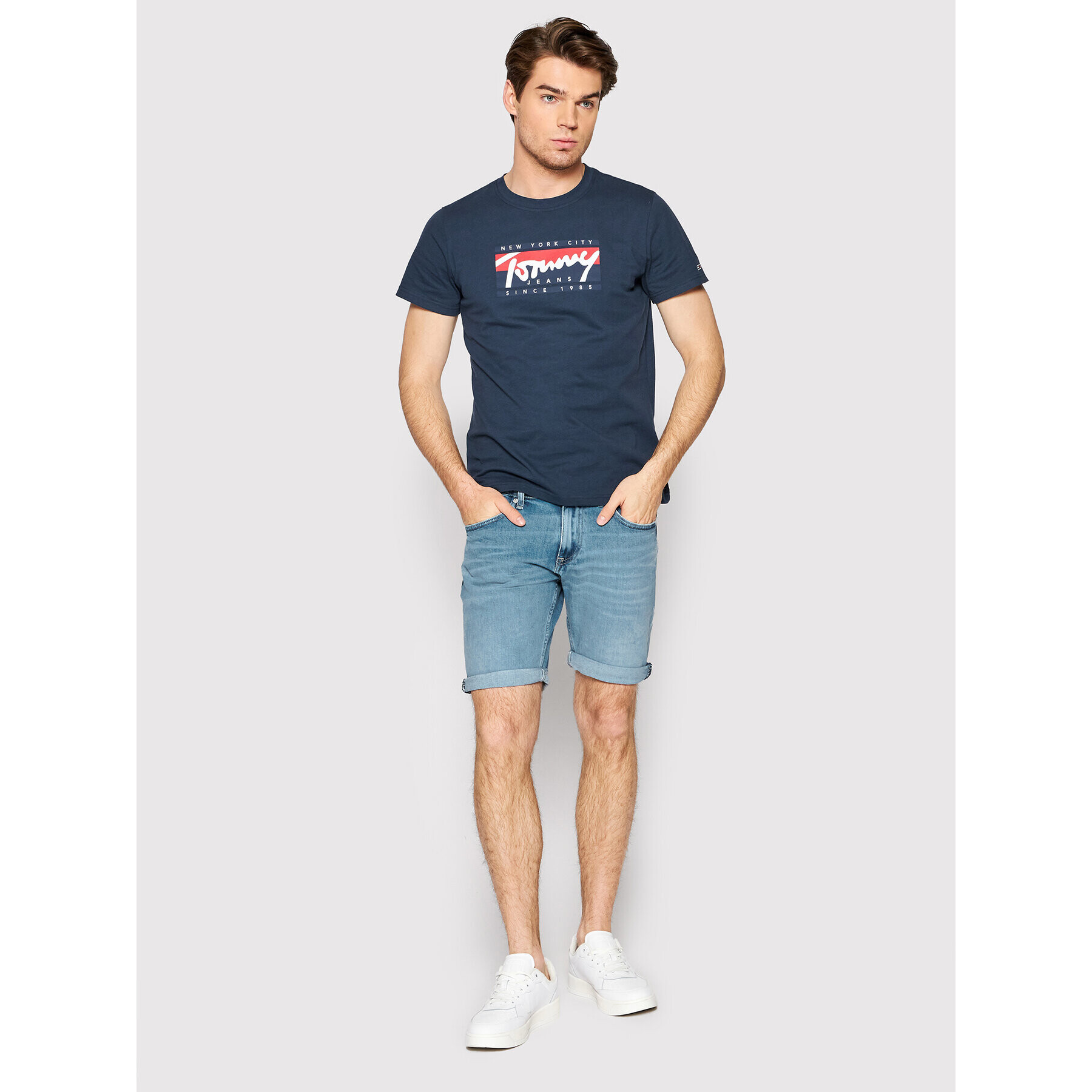 Tommy Jeans Džínové šortky Scanton DM0DM12731 Modrá Slim Fit - Pepit.cz