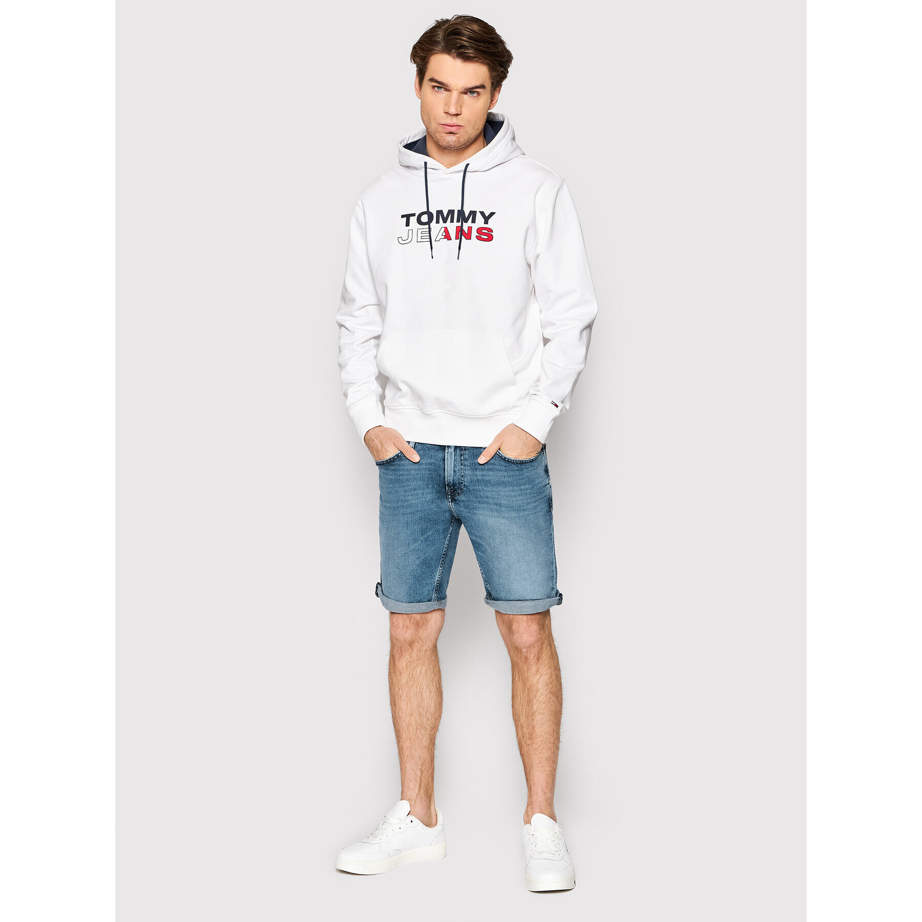 Tommy Jeans Džínové šortky Scanton DM0DM12742 Tmavomodrá Slim Fit - Pepit.cz