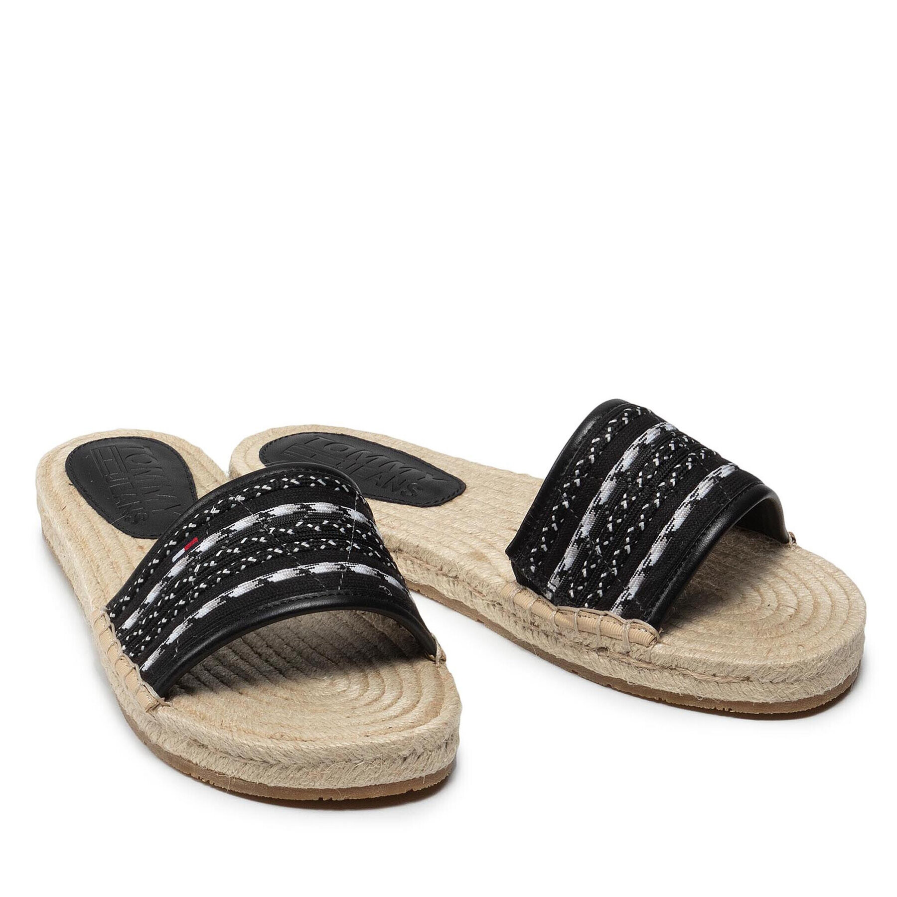 Tommy Jeans Espadrilky Colored Laces Flat Sandal EN0EN01438 Černá - Pepit.cz