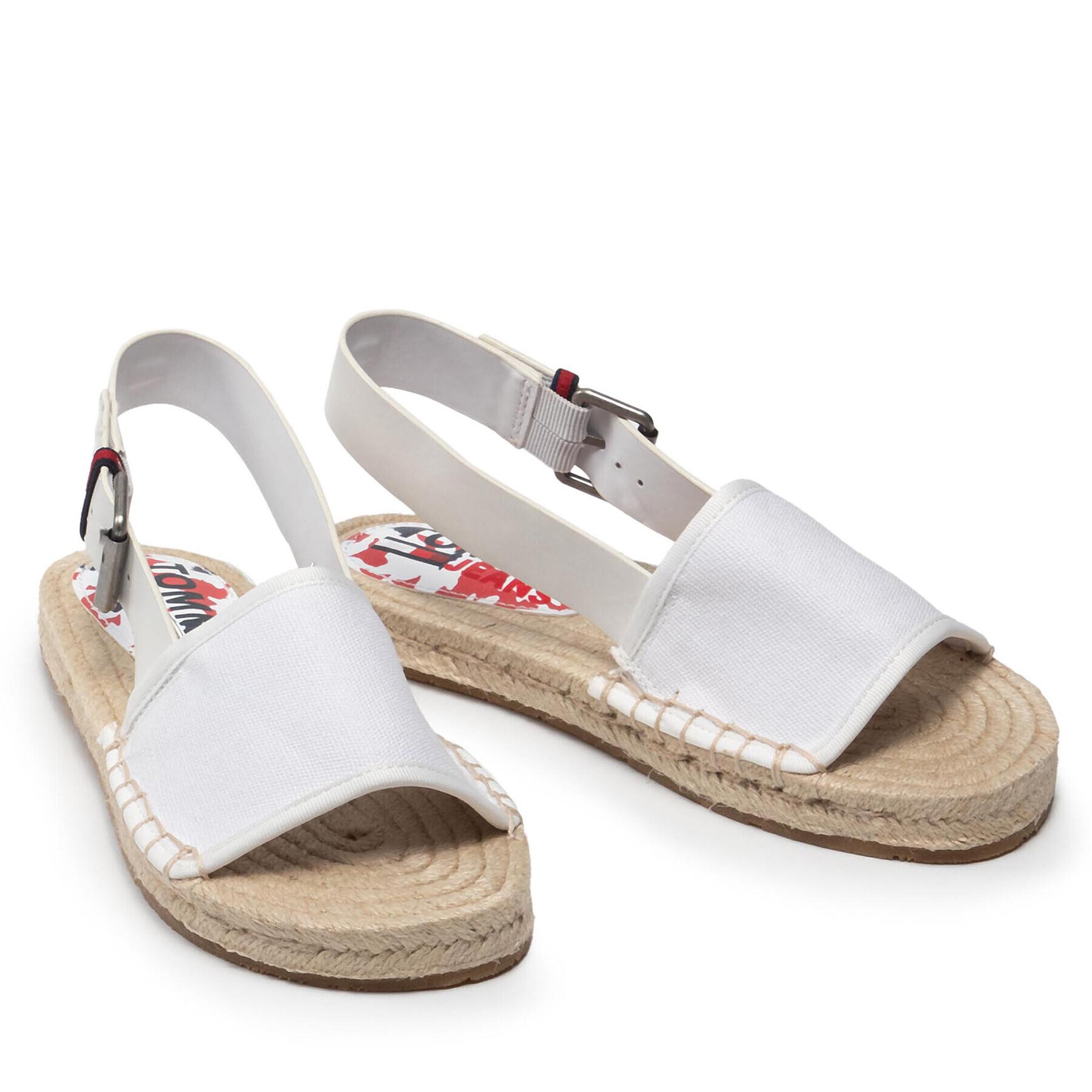 Tommy Jeans Espadrilky Essential Flat Sandal EN0EN01437 Bílá - Pepit.cz