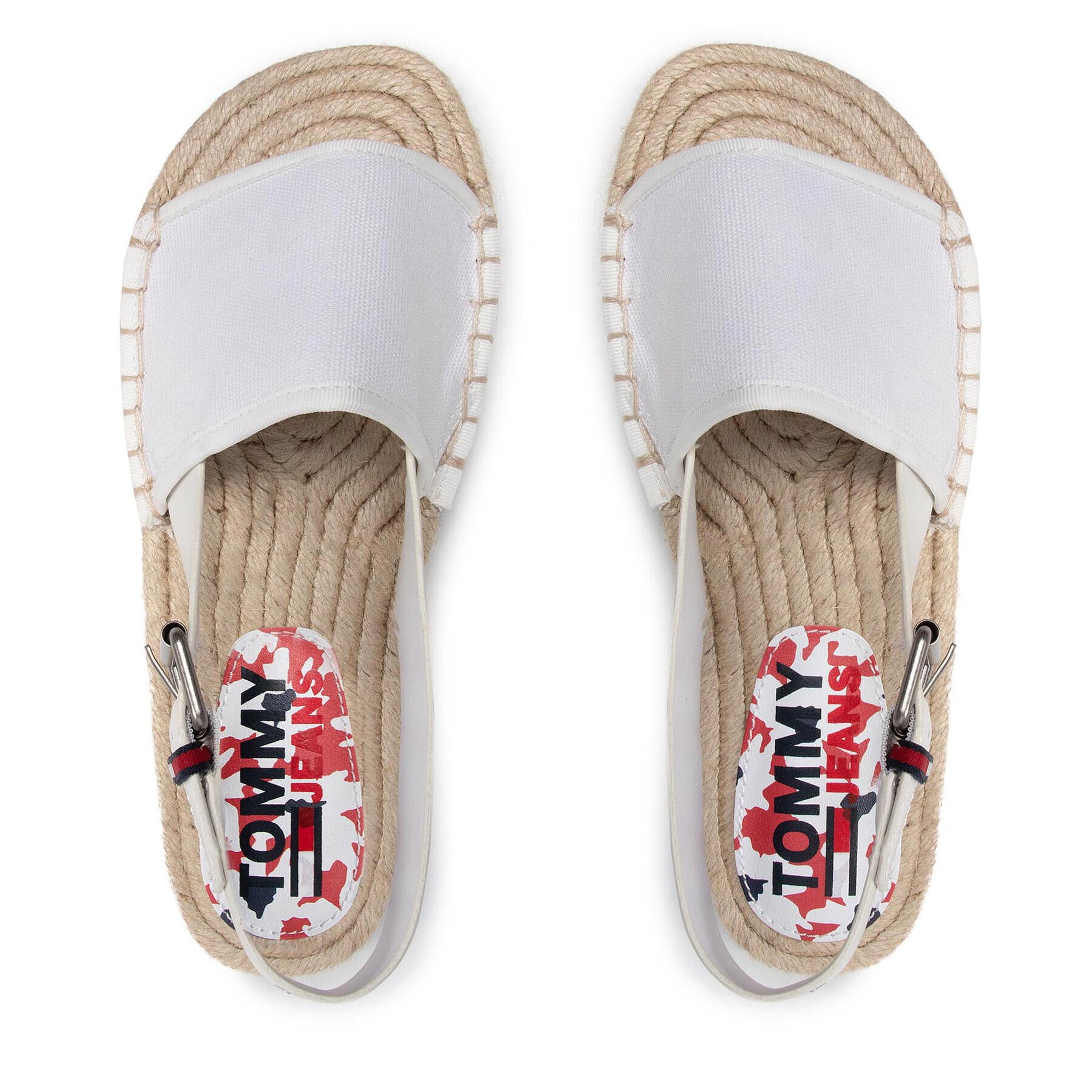 Tommy Jeans Espadrilky Essential Flat Sandal EN0EN01437 Bílá - Pepit.cz