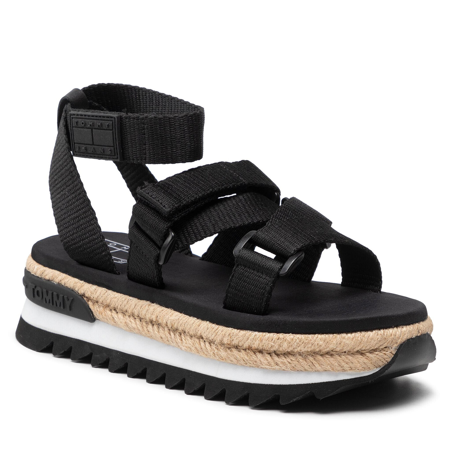 Tommy Jeans Espadrilky Rope Cleated Sandal EN0EN01804 Černá - Pepit.cz