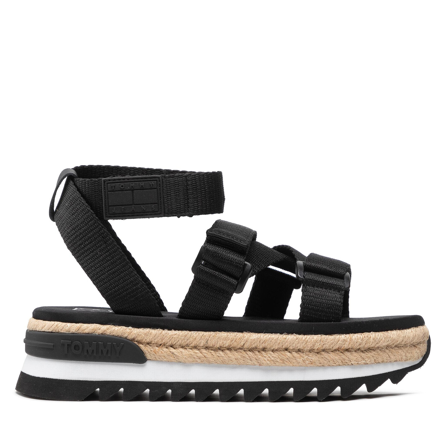 Tommy Jeans Espadrilky Rope Cleated Sandal EN0EN01804 Černá - Pepit.cz