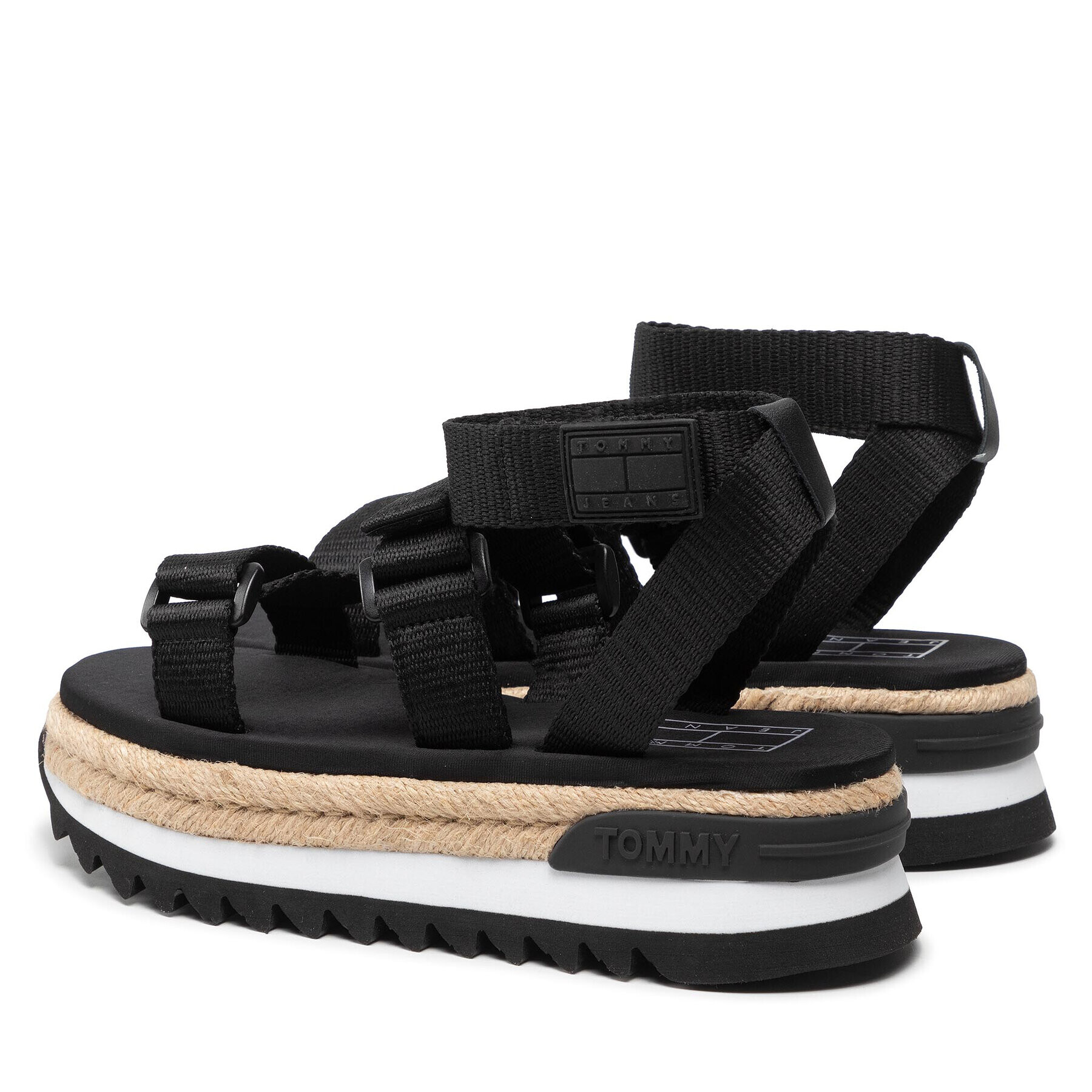 Tommy Jeans Espadrilky Rope Cleated Sandal EN0EN01804 Černá - Pepit.cz