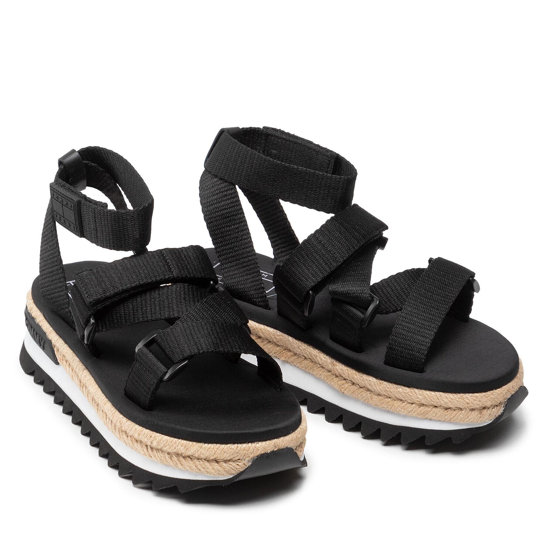 Tommy Jeans Espadrilky Rope Cleated Sandal EN0EN01804 Černá - Pepit.cz