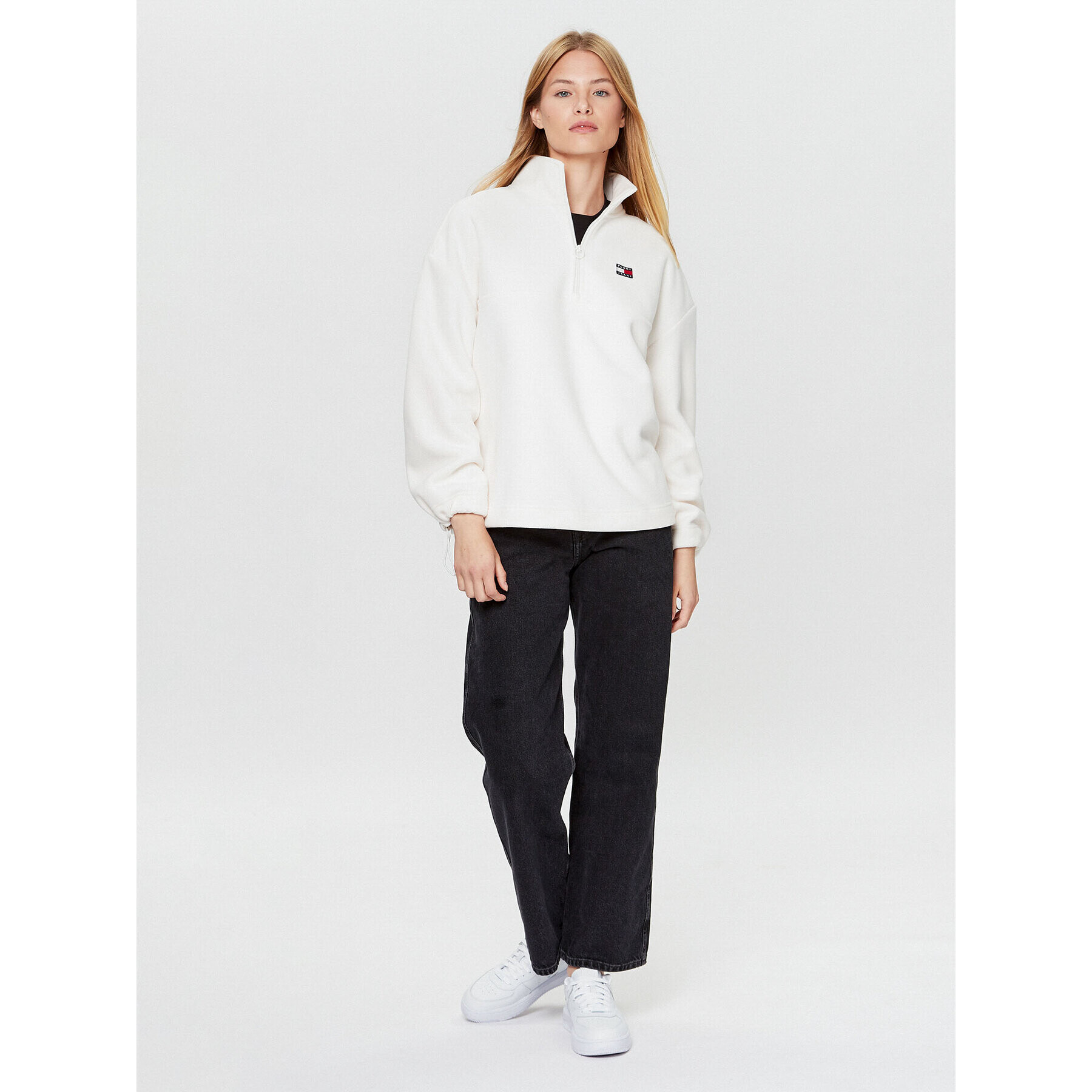 Tommy Jeans Fleecová mikina DW0DW16271 Écru Oversize - Pepit.cz