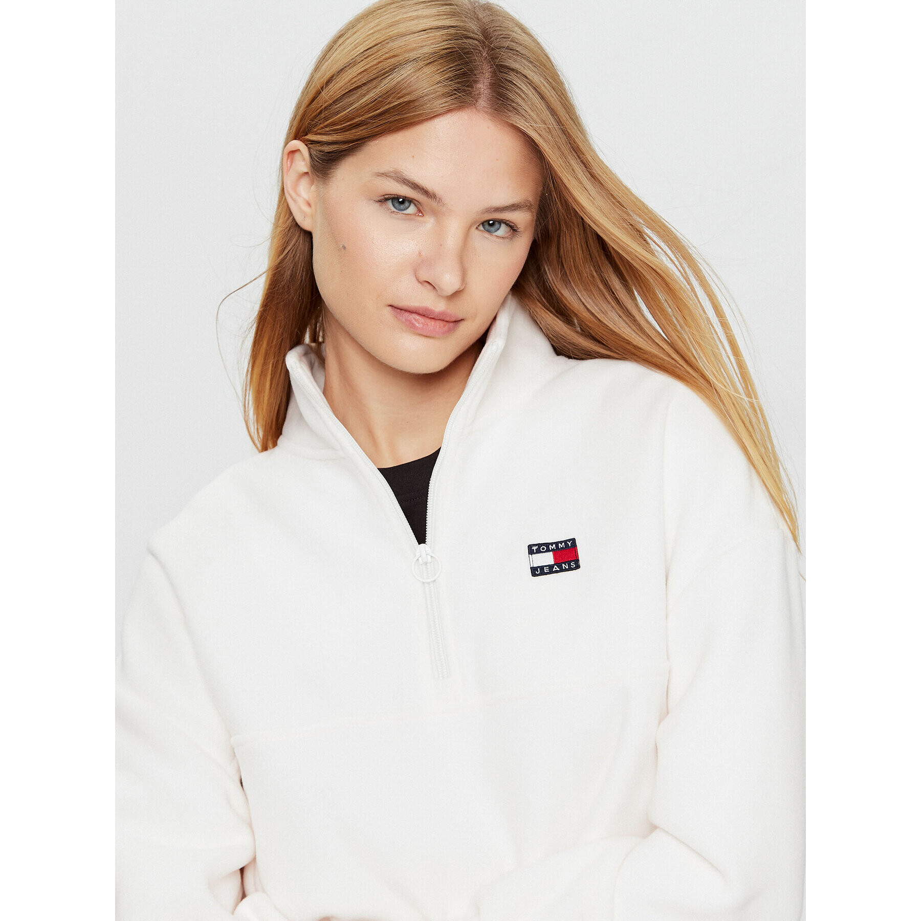 Tommy Jeans Fleecová mikina DW0DW16271 Écru Oversize - Pepit.cz