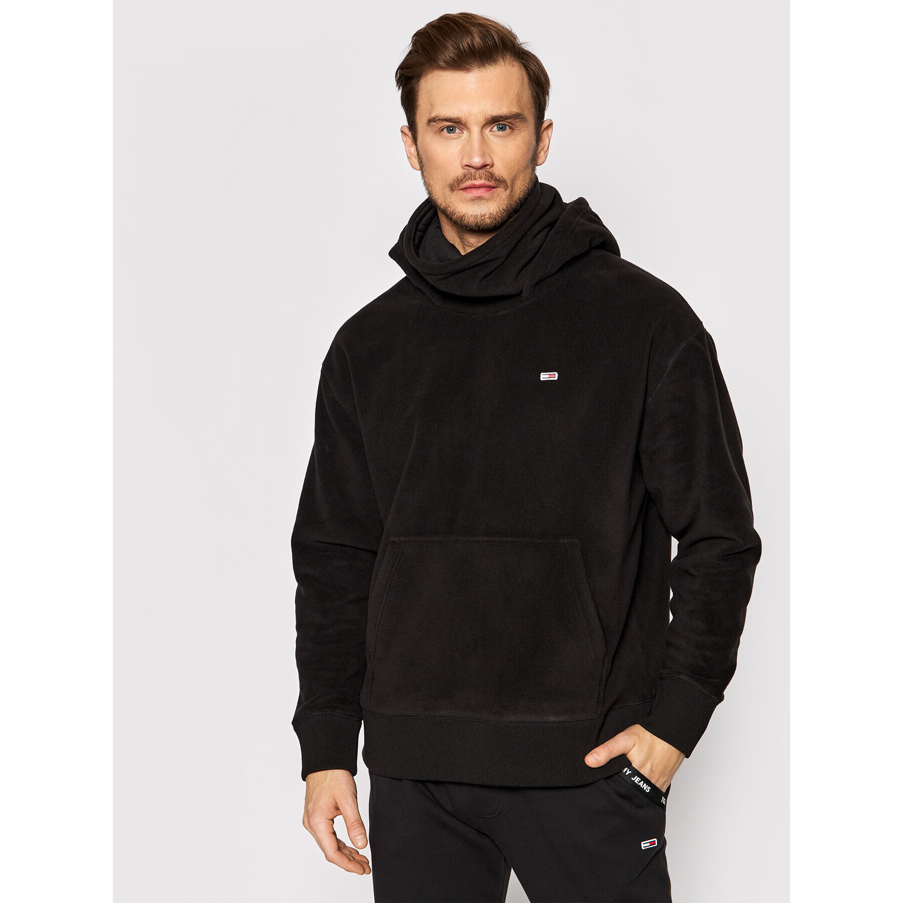 Tommy Jeans Fleecová mikina Funnel Neck Winter DM0DM12379 Černá Regular Fit - Pepit.cz