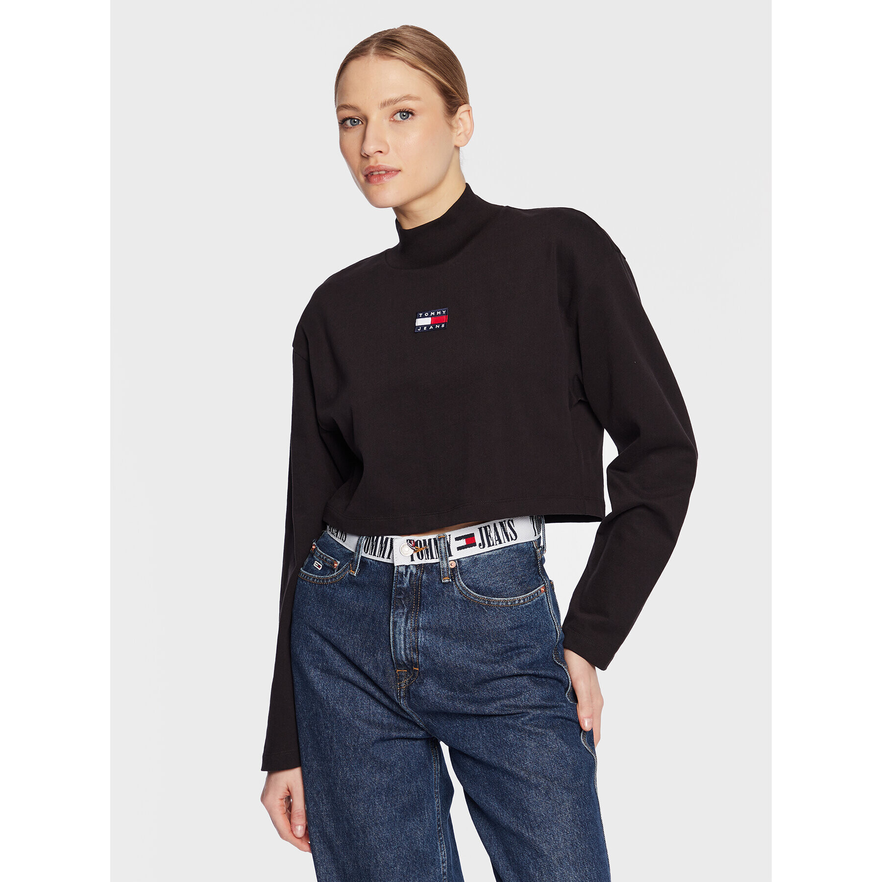 Tommy Jeans Halenka Badge DW0DW14884 Černá Regular Fit - Pepit.cz