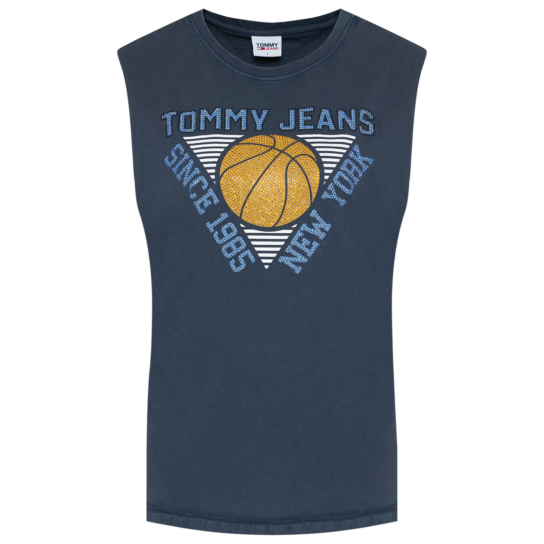 Tommy Jeans Halenka Basketball DW0DW09821 Tmavomodrá Relaxed Fit - Pepit.cz