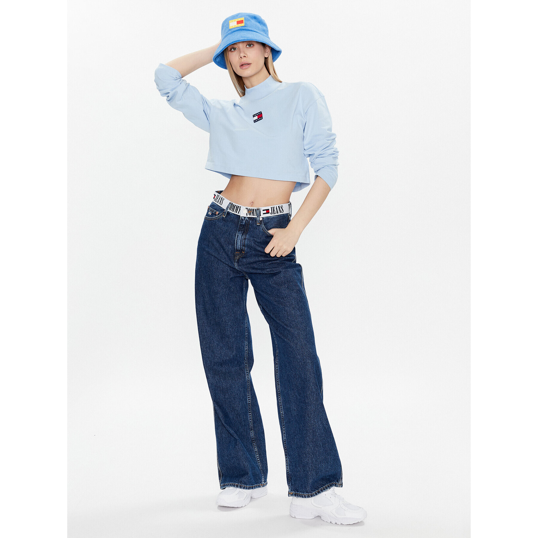 Tommy Jeans Halenka DW0DW14884 Modrá Cropped Fit - Pepit.cz