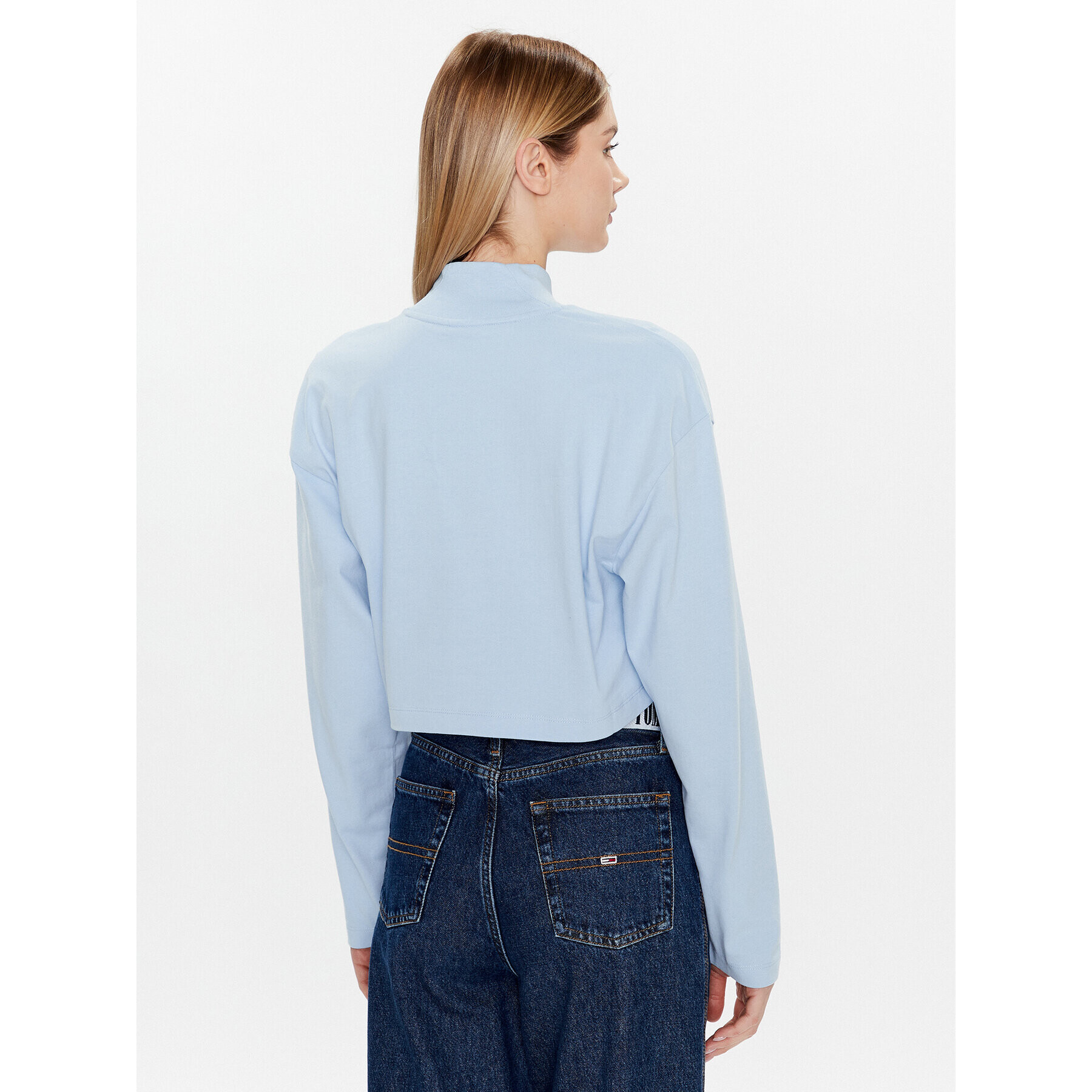 Tommy Jeans Halenka DW0DW14884 Modrá Cropped Fit - Pepit.cz