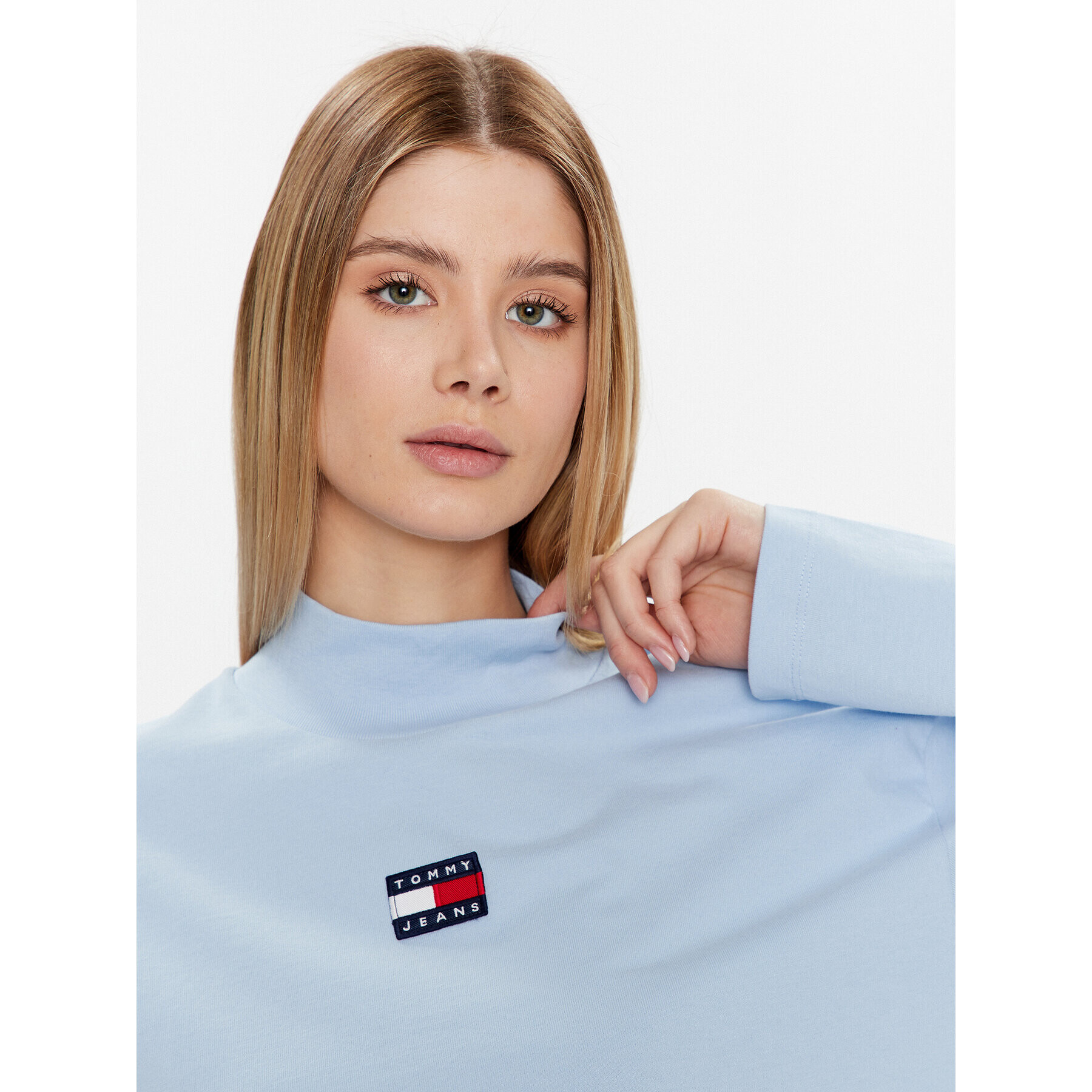 Tommy Jeans Halenka DW0DW14884 Modrá Cropped Fit - Pepit.cz